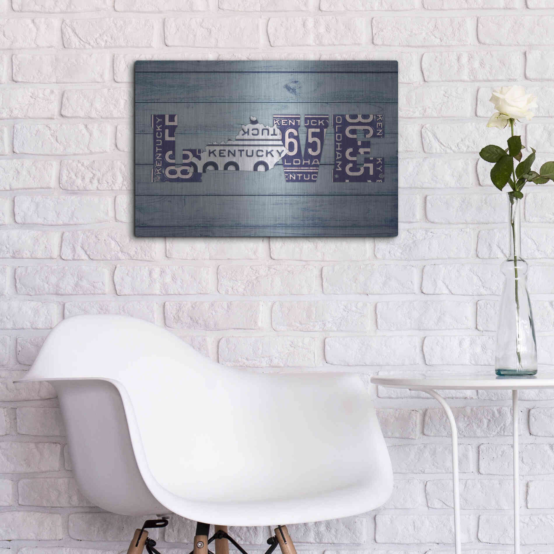 Luxe Metal Art 'KY State Love' by Design Turnpike, Metal Wall Art,24x16