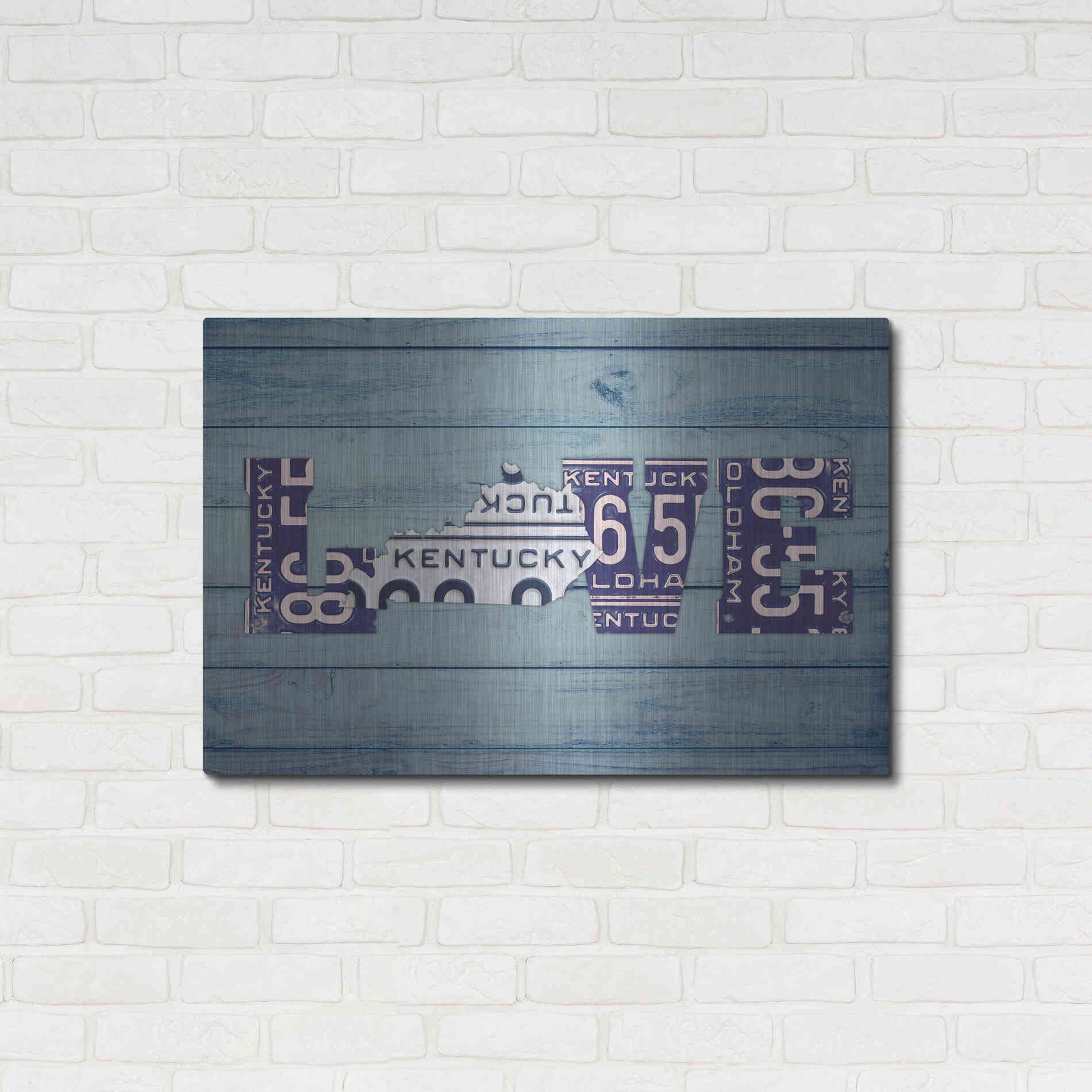 Luxe Metal Art 'KY State Love' by Design Turnpike, Metal Wall Art,36x24