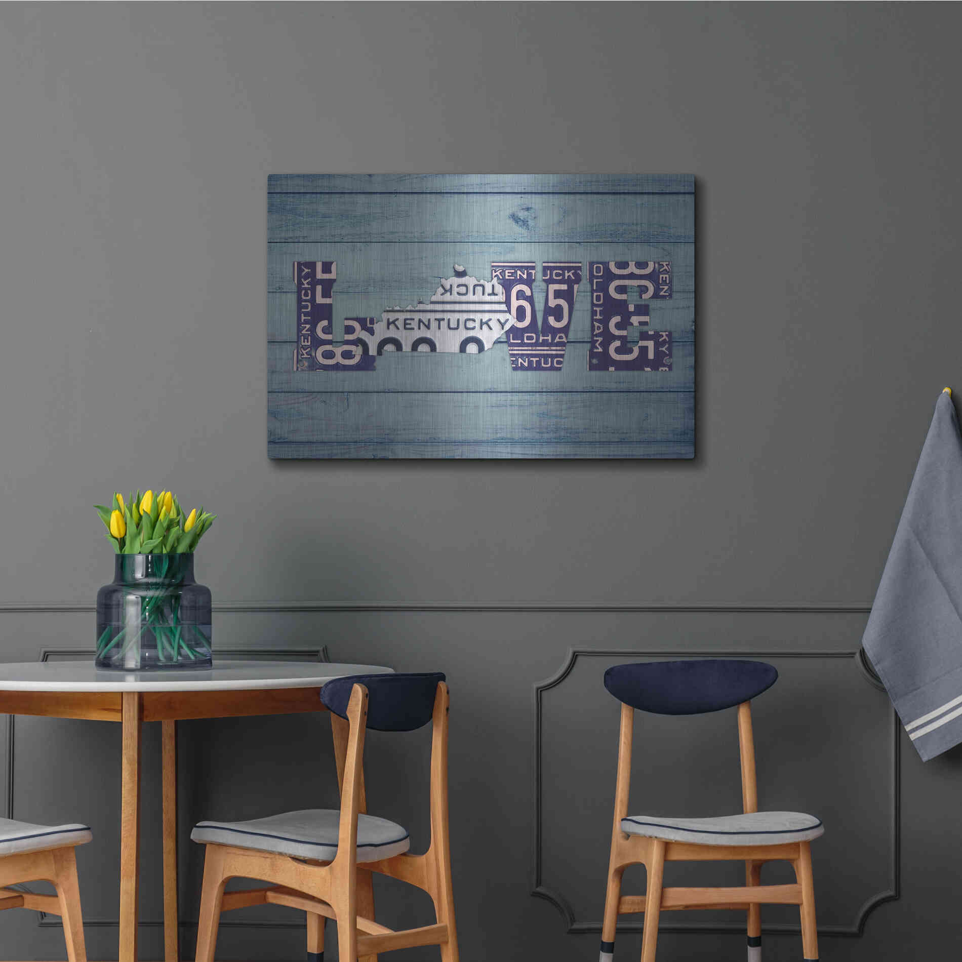 Luxe Metal Art 'KY State Love' by Design Turnpike, Metal Wall Art,36x24