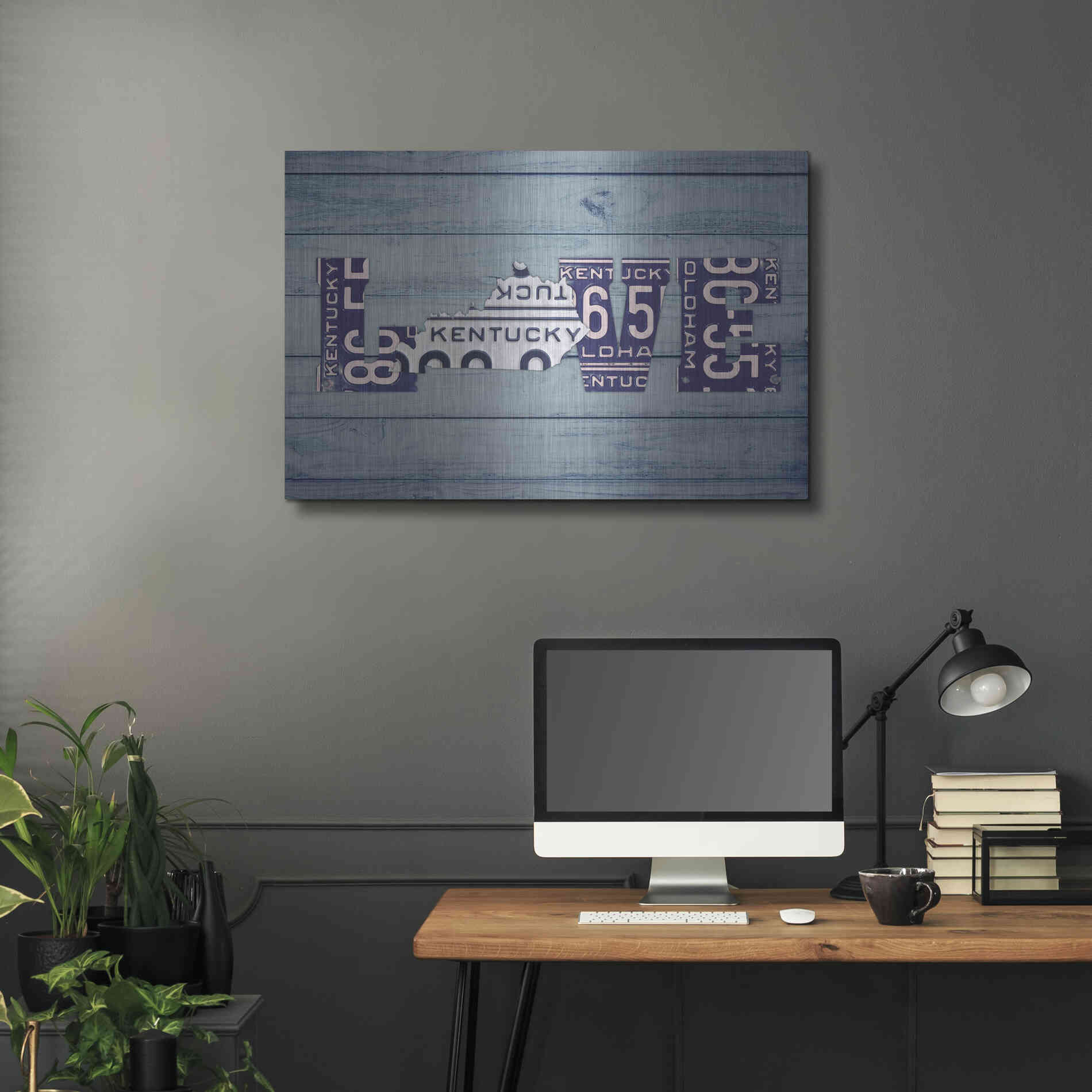 Luxe Metal Art 'KY State Love' by Design Turnpike, Metal Wall Art,36x24