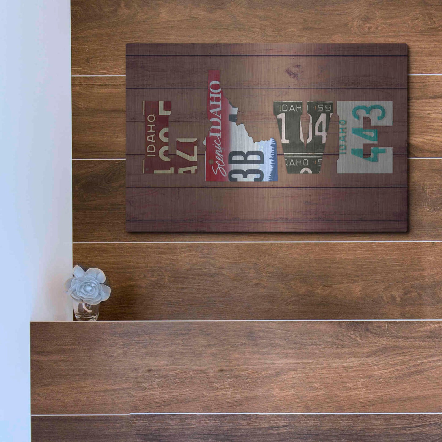 Luxe Metal Art 'ID State Love' by Design Turnpike, Metal Wall Art,16x12