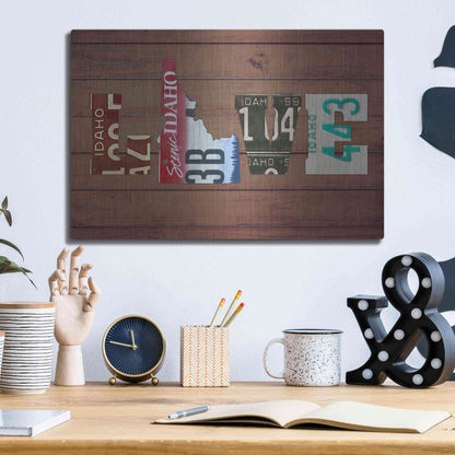 Luxe Metal Art 'ID State Love' by Design Turnpike, Metal Wall Art,16x12