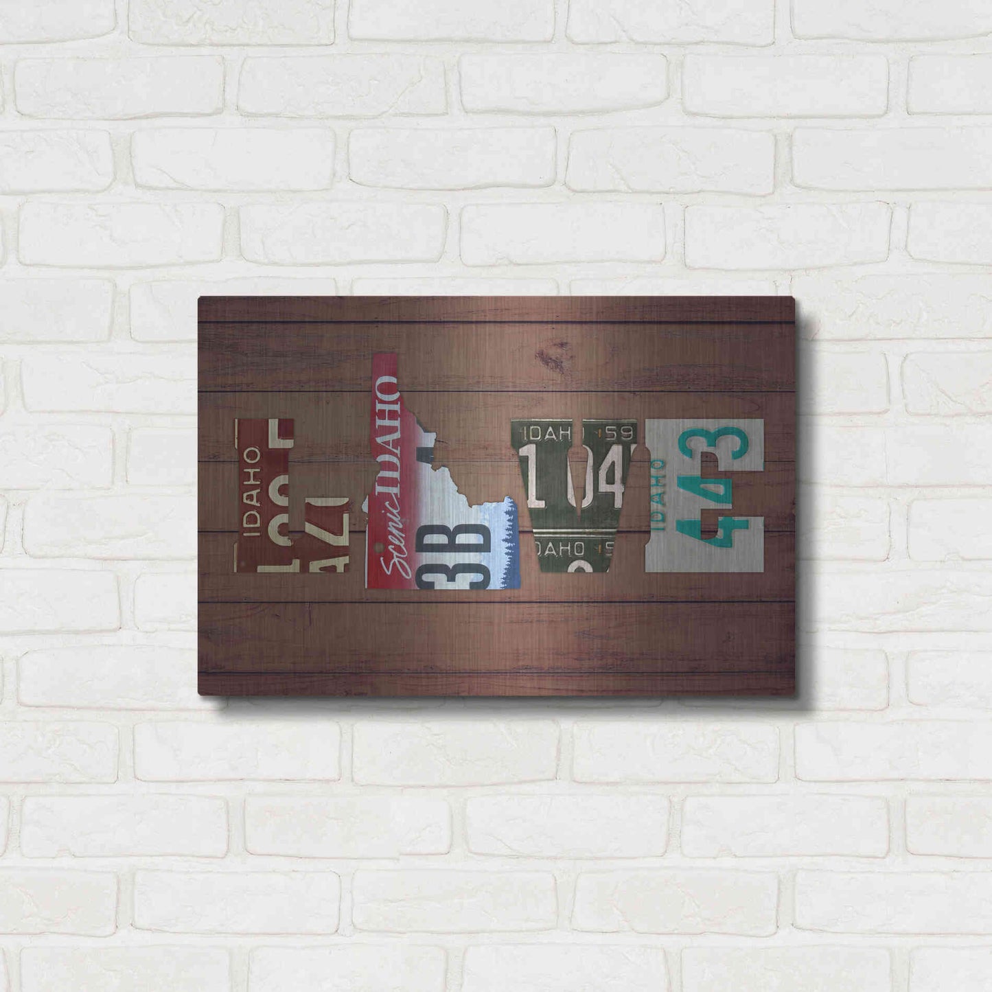 Luxe Metal Art 'ID State Love' by Design Turnpike, Metal Wall Art,24x16