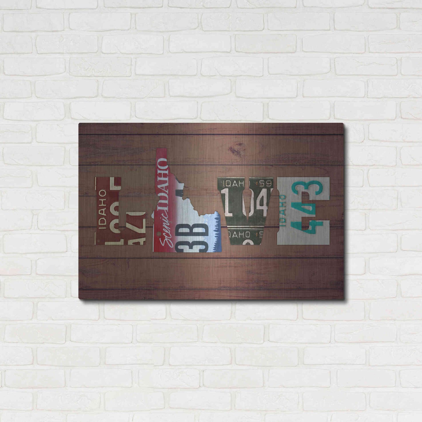 Luxe Metal Art 'ID State Love' by Design Turnpike, Metal Wall Art,36x24