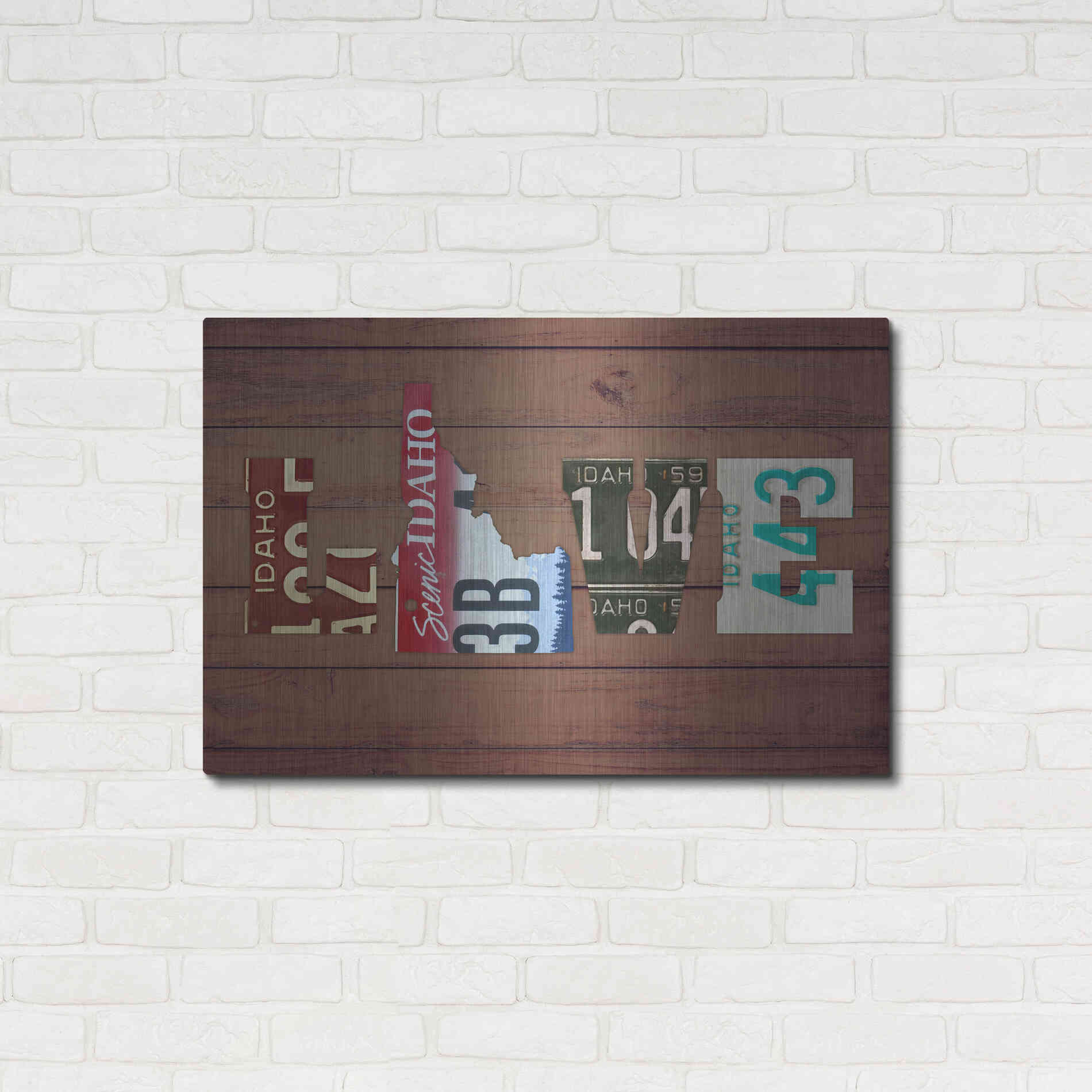 Luxe Metal Art 'ID State Love' by Design Turnpike, Metal Wall Art,36x24