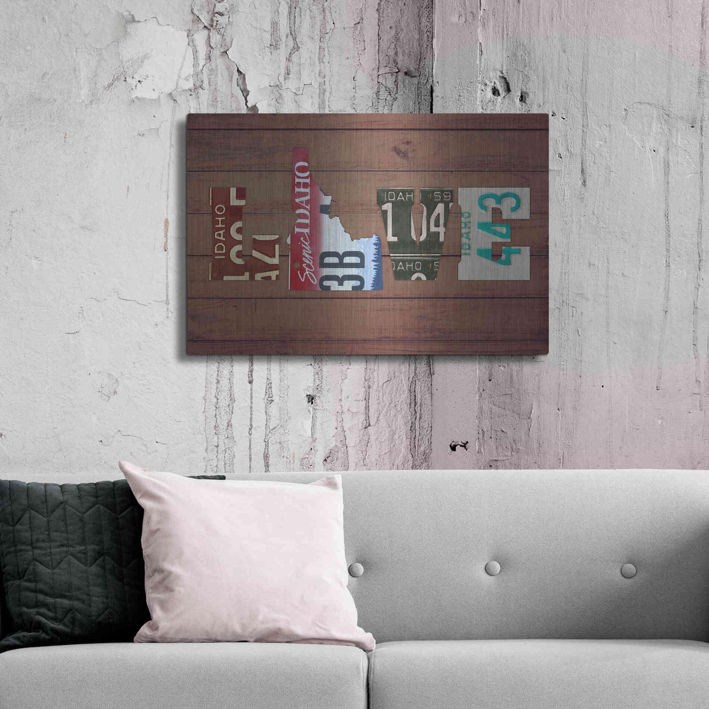 Luxe Metal Art 'ID State Love' by Design Turnpike, Metal Wall Art,36x24