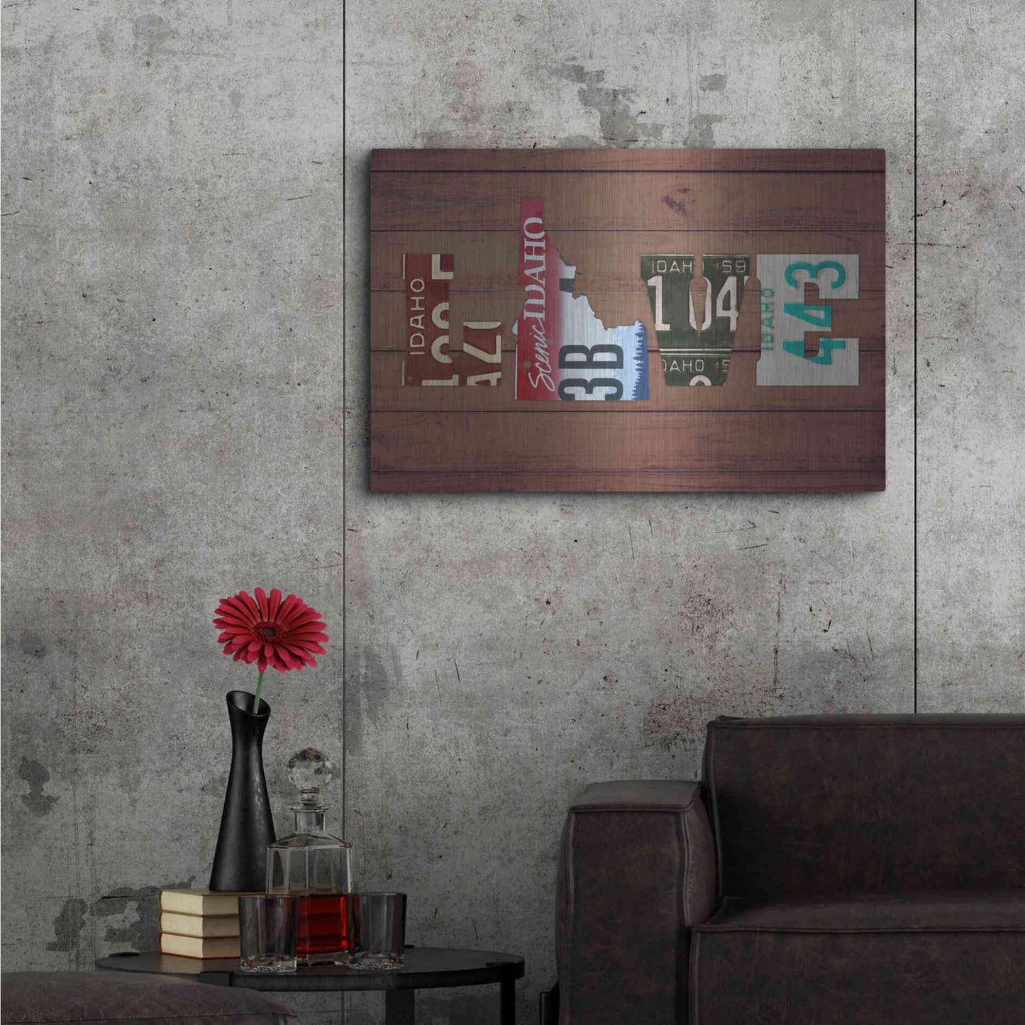 Luxe Metal Art 'ID State Love' by Design Turnpike, Metal Wall Art,36x24
