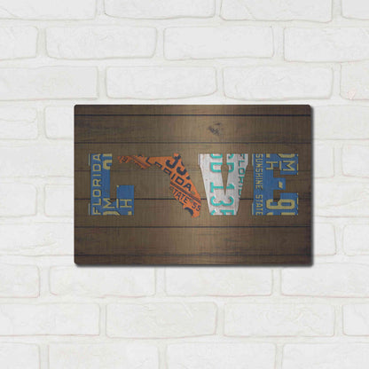 Luxe Metal Art 'FL State Love' by Design Turnpike, Metal Wall Art,16x12