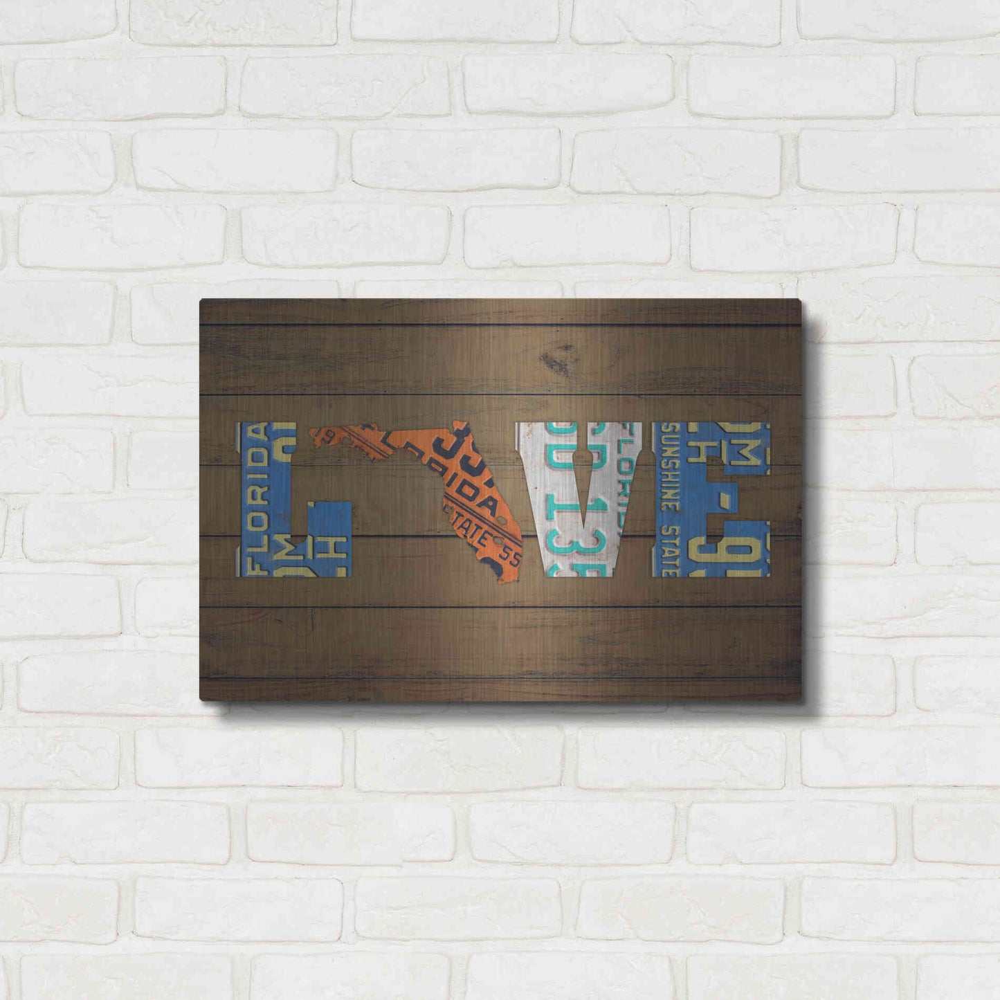 Luxe Metal Art 'FL State Love' by Design Turnpike, Metal Wall Art,24x16