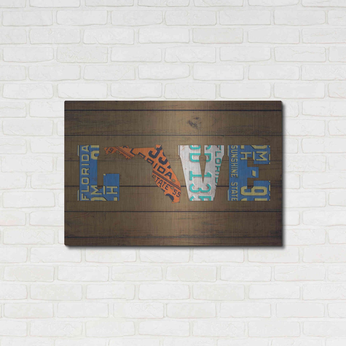 Luxe Metal Art 'FL State Love' by Design Turnpike, Metal Wall Art,36x24