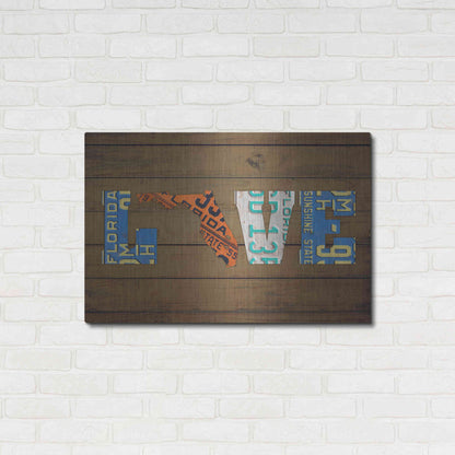 Luxe Metal Art 'FL State Love' by Design Turnpike, Metal Wall Art,36x24