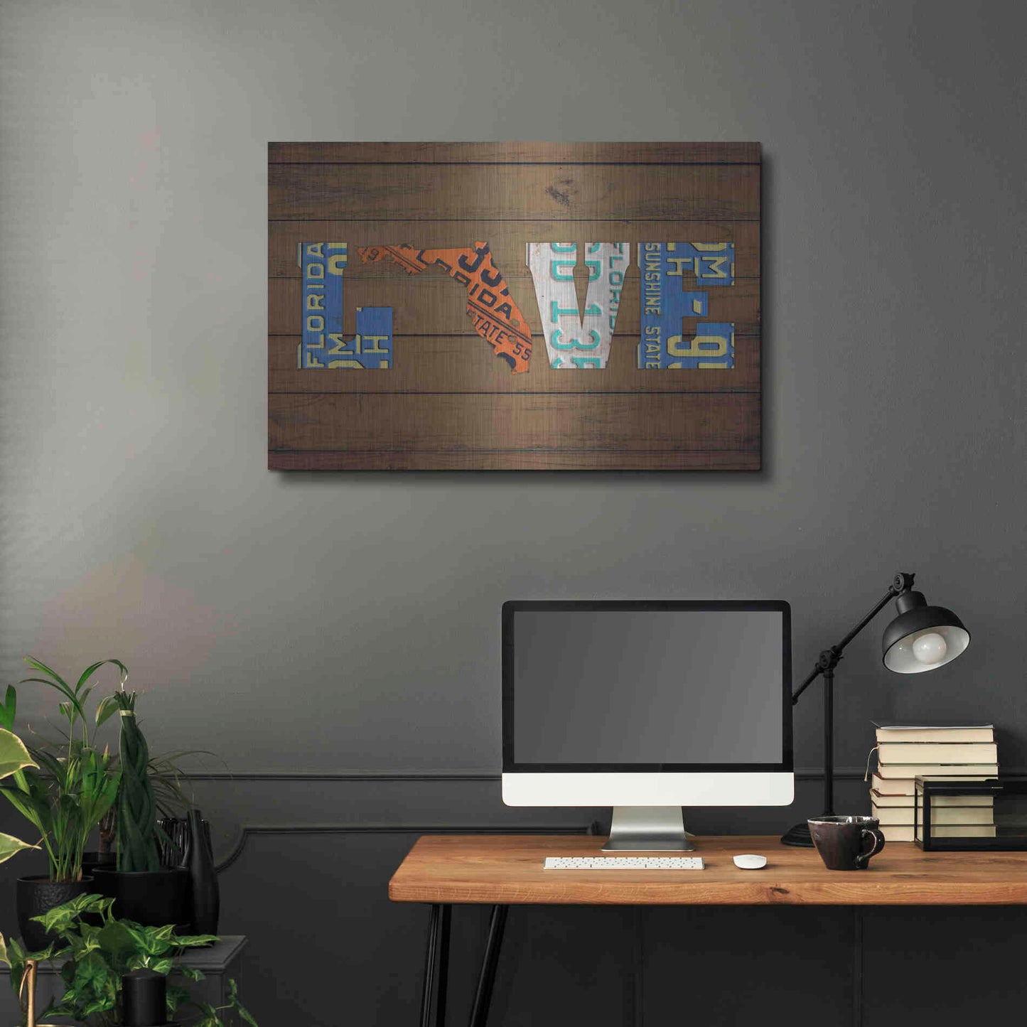 Luxe Metal Art 'FL State Love' by Design Turnpike, Metal Wall Art,36x24