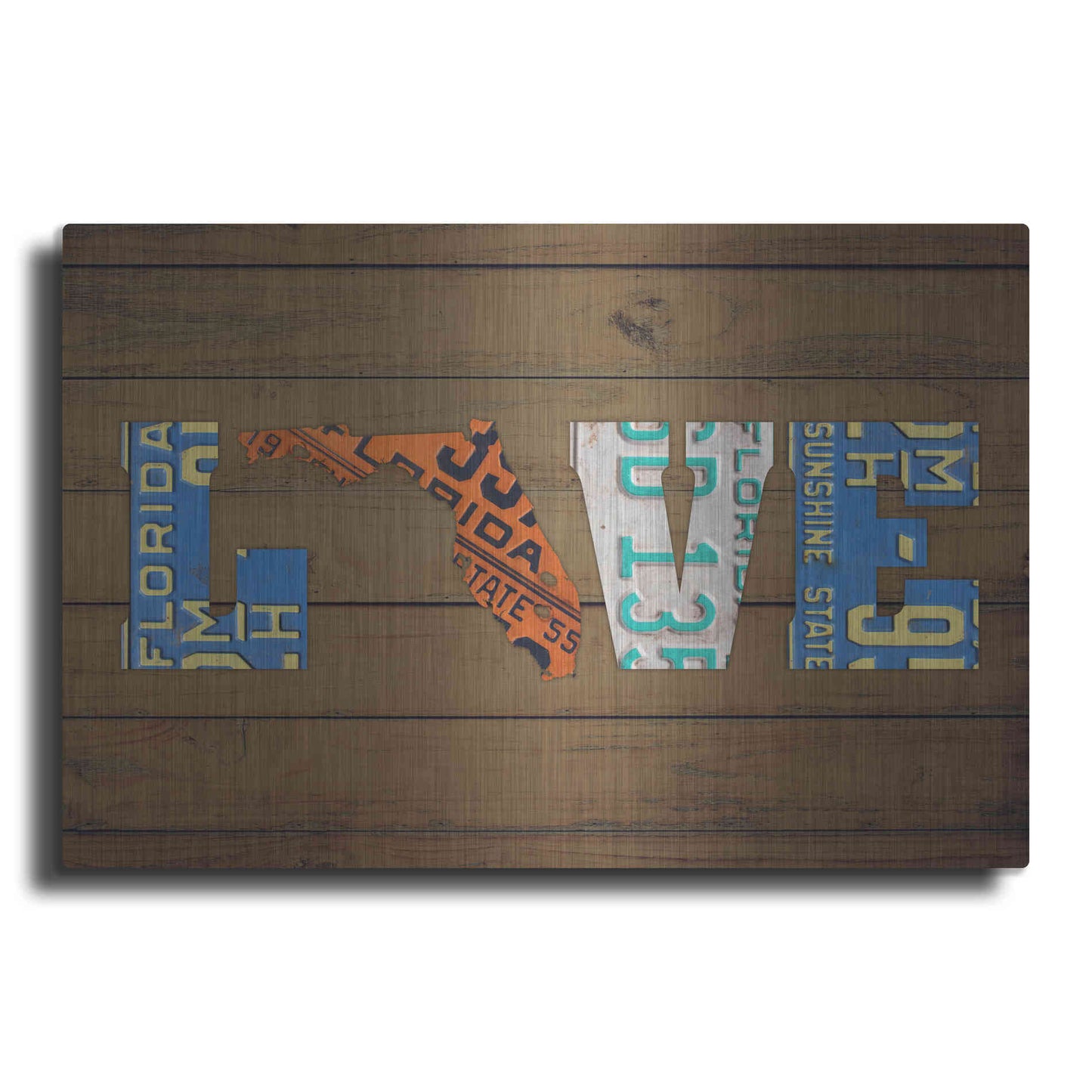 Luxe Metal Art 'FL State Love' by Design Turnpike, Metal Wall Art