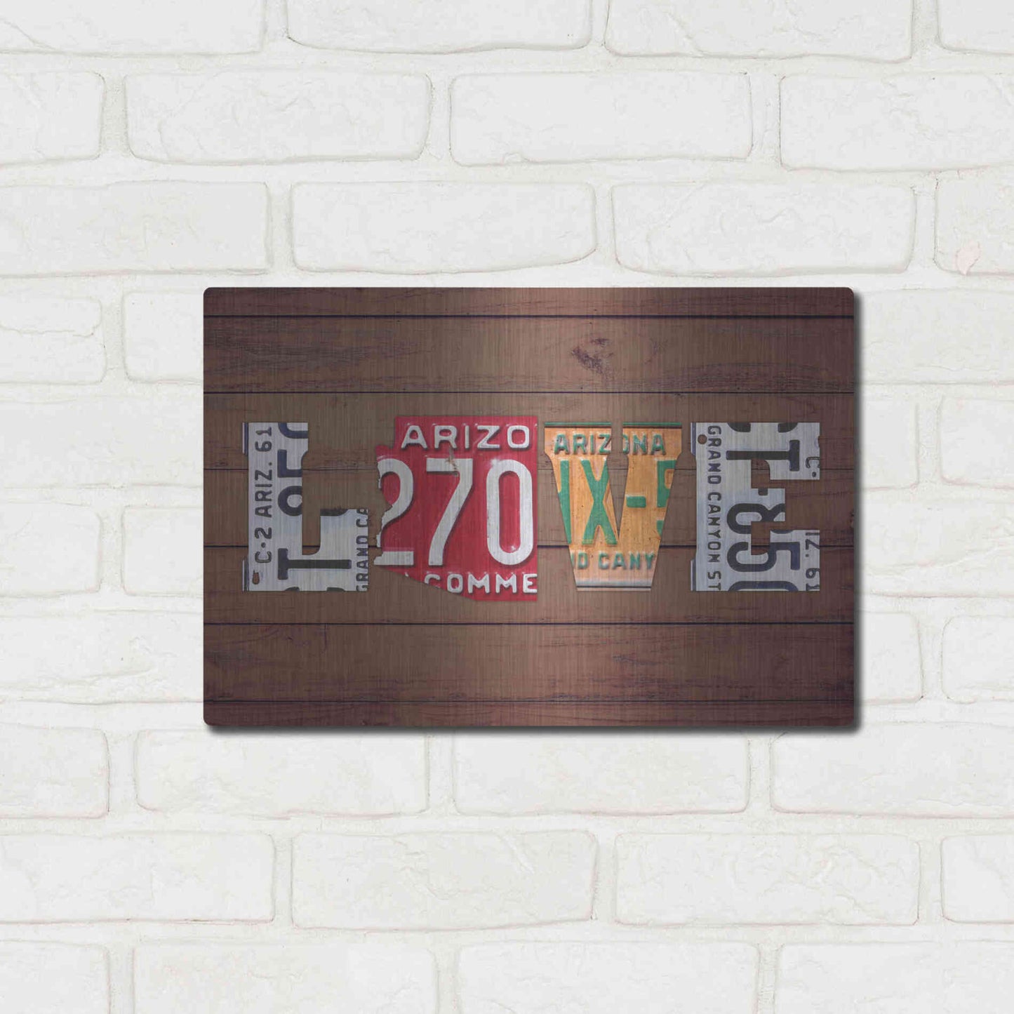 Luxe Metal Art 'AZ State Love' by Design Turnpike, Metal Wall Art,16x12