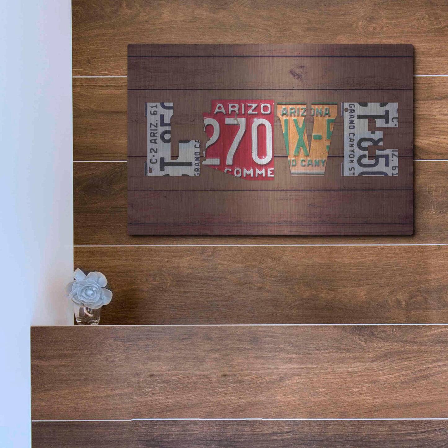 Luxe Metal Art 'AZ State Love' by Design Turnpike, Metal Wall Art,16x12