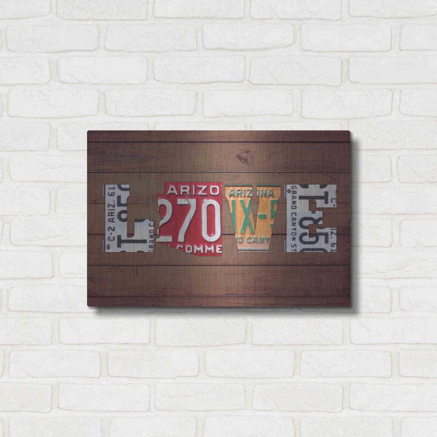 Luxe Metal Art 'AZ State Love' by Design Turnpike, Metal Wall Art,24x16