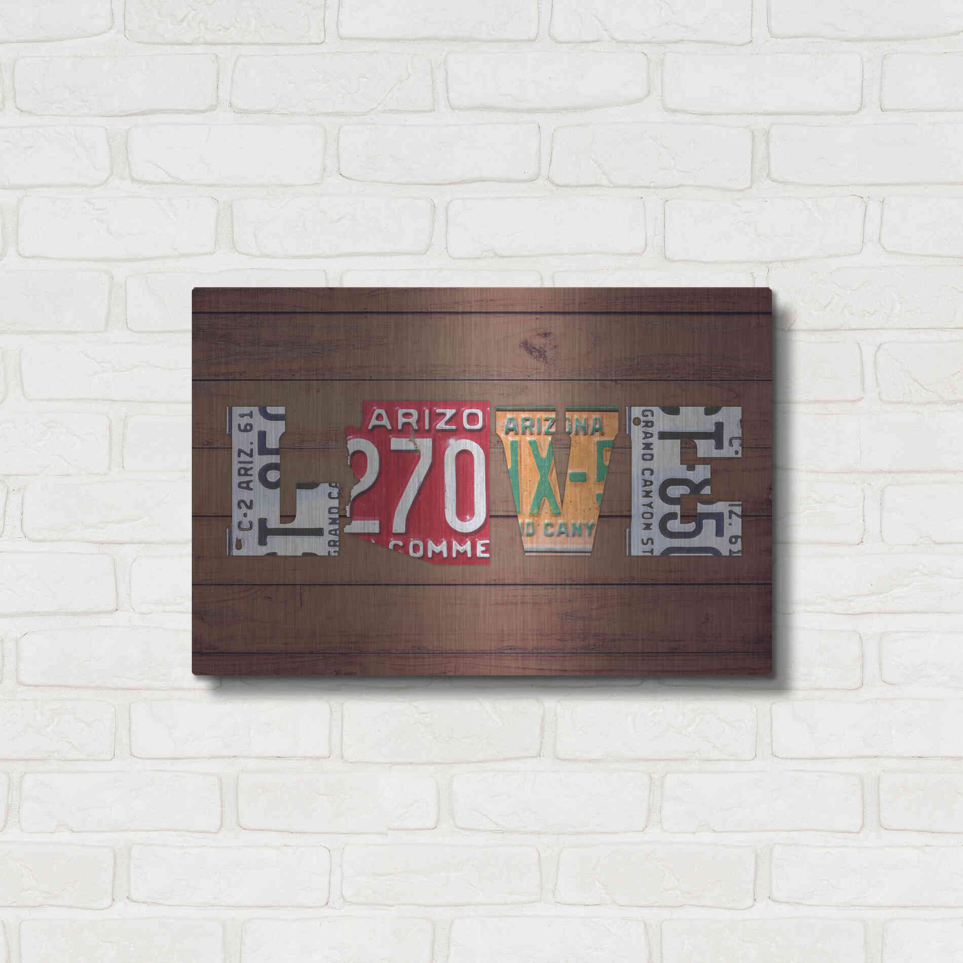 Luxe Metal Art 'AZ State Love' by Design Turnpike, Metal Wall Art,24x16