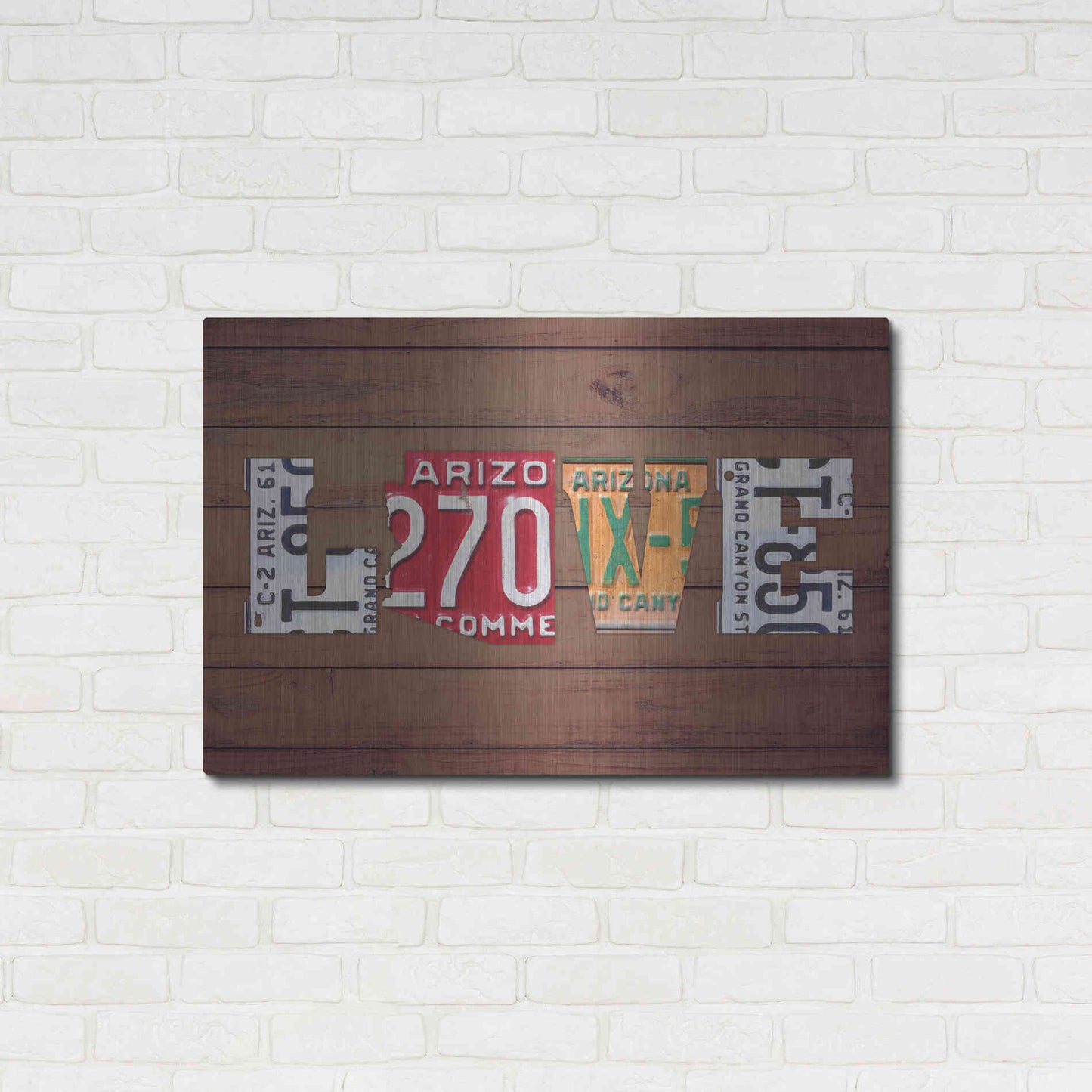 Luxe Metal Art 'AZ State Love' by Design Turnpike, Metal Wall Art,36x24