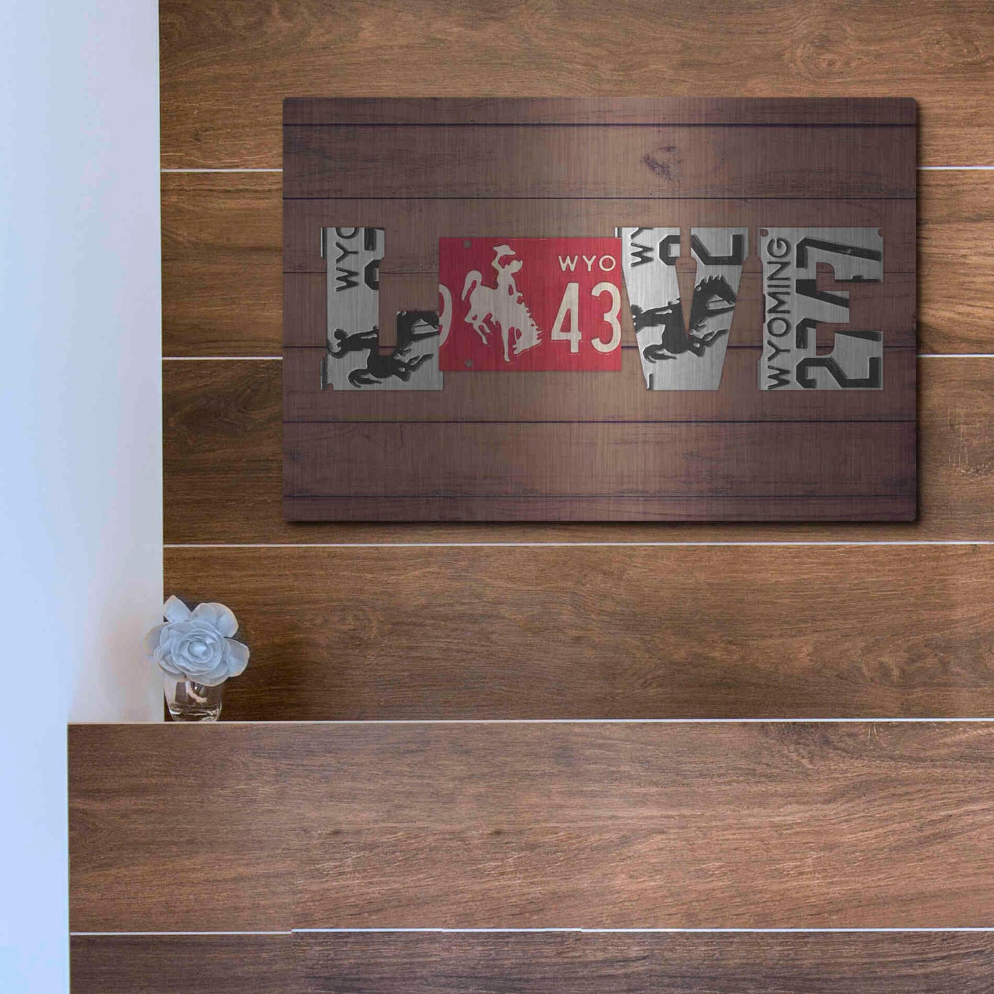 Luxe Metal Art 'WY State Love' by Design Turnpike, Metal Wall Art,16x12