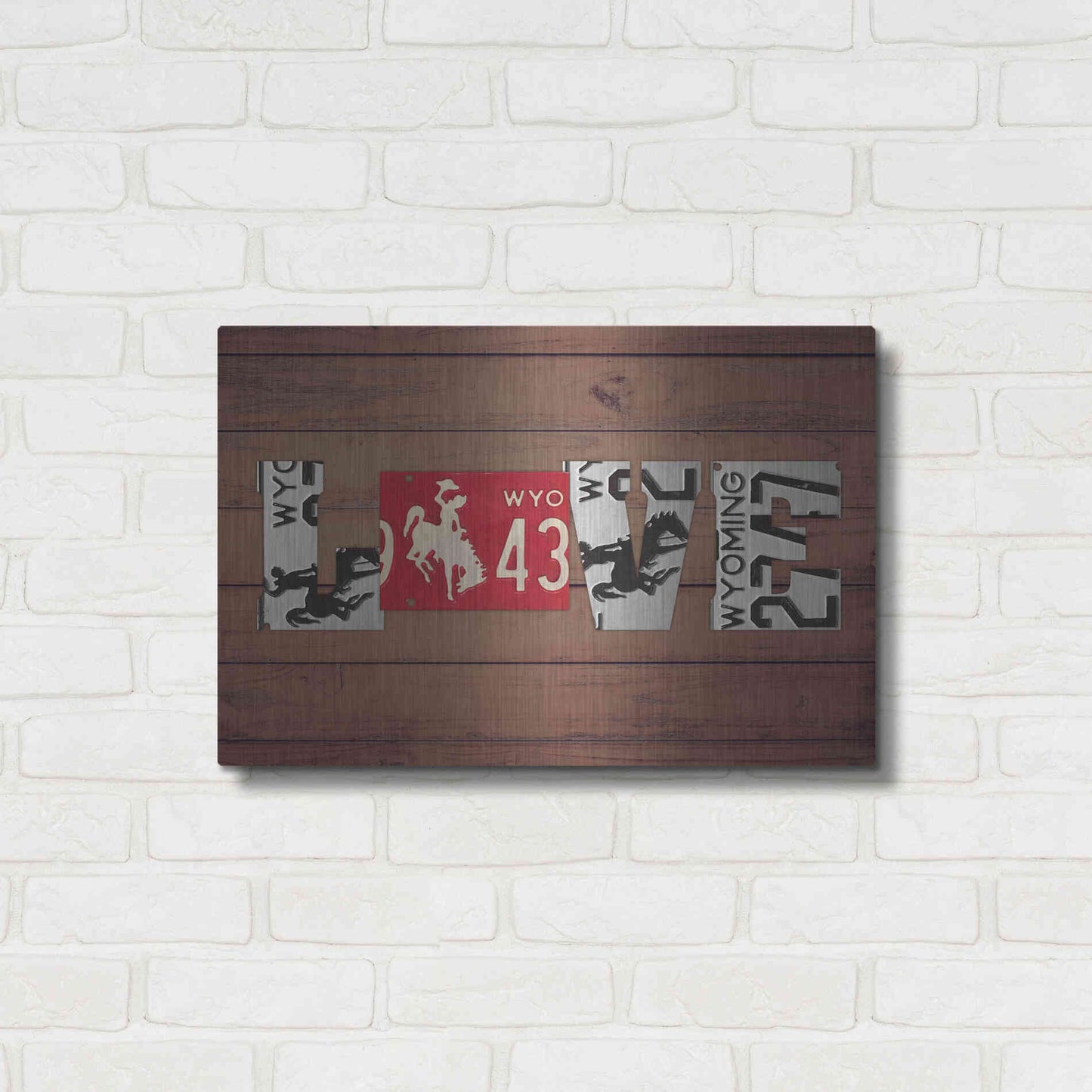 Luxe Metal Art 'WY State Love' by Design Turnpike, Metal Wall Art,24x16