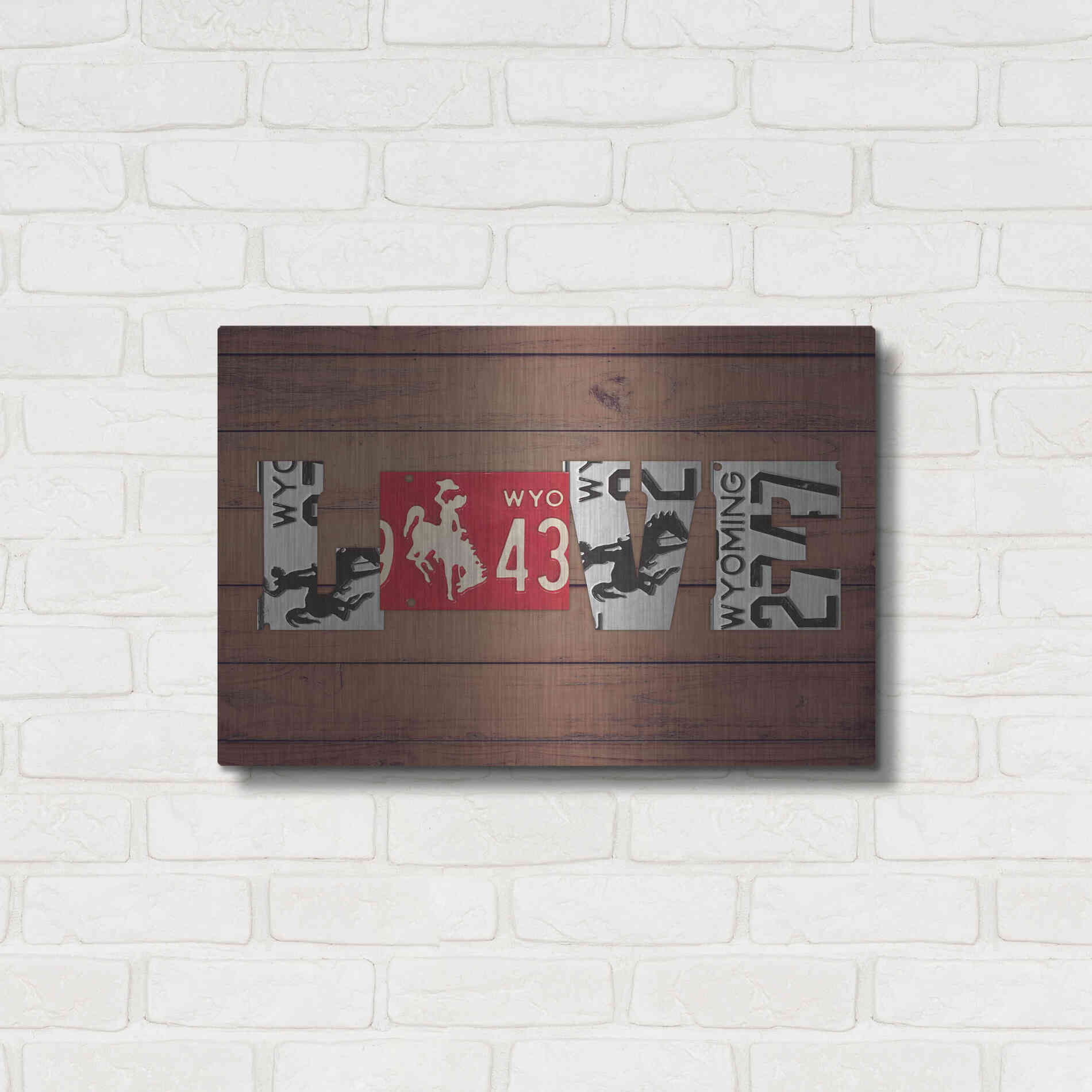 Luxe Metal Art 'WY State Love' by Design Turnpike, Metal Wall Art,24x16