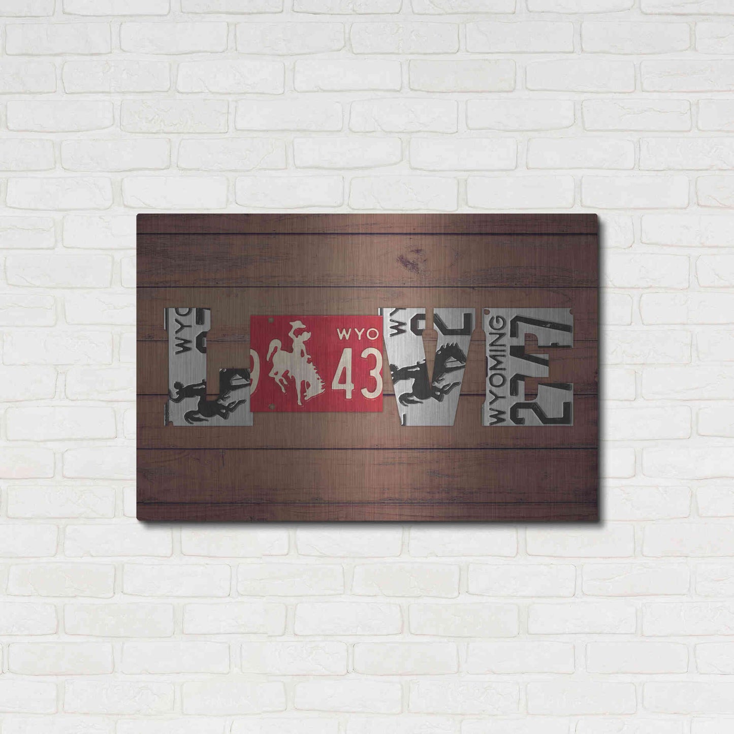 Luxe Metal Art 'WY State Love' by Design Turnpike, Metal Wall Art,36x24