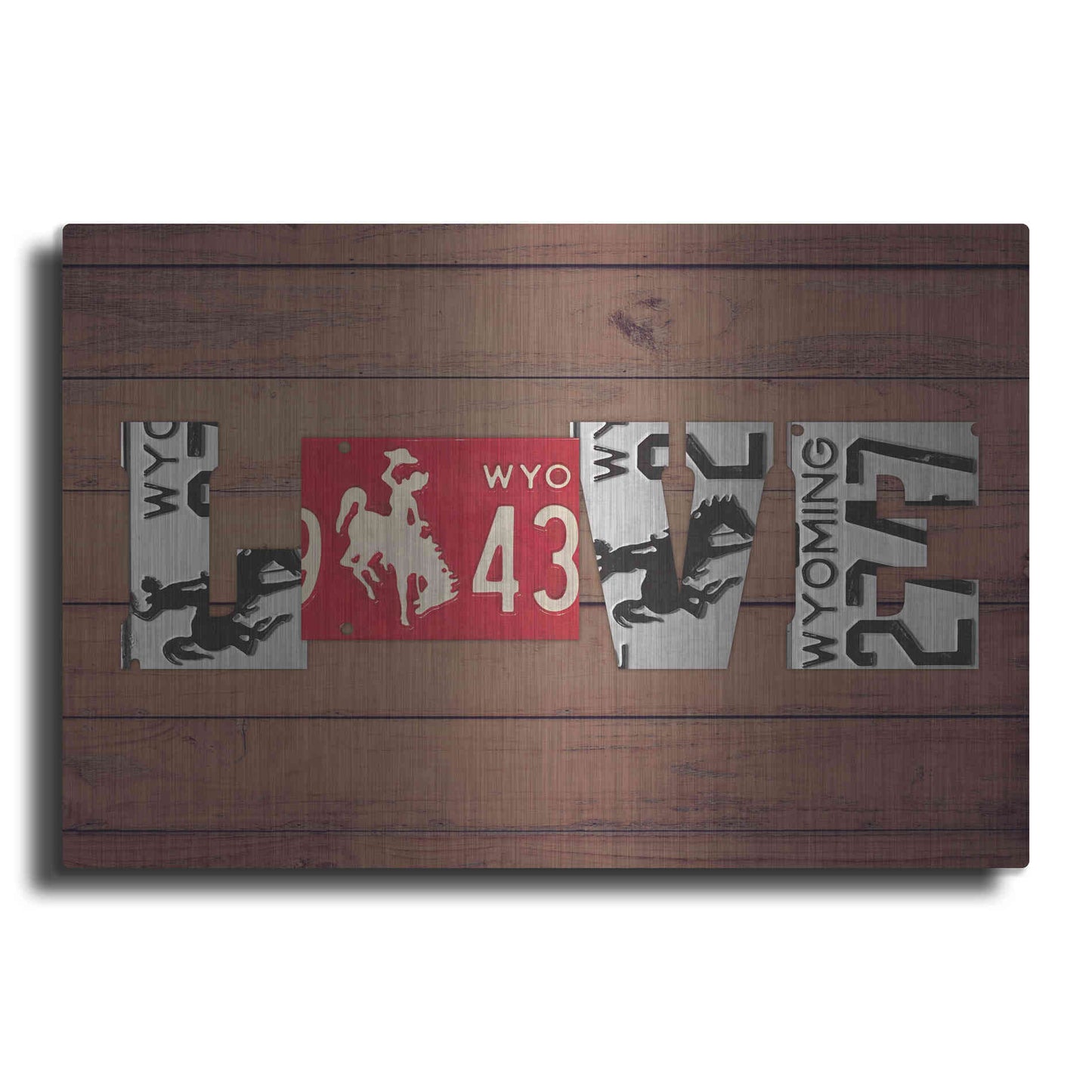 Luxe Metal Art 'WY State Love' by Design Turnpike, Metal Wall Art