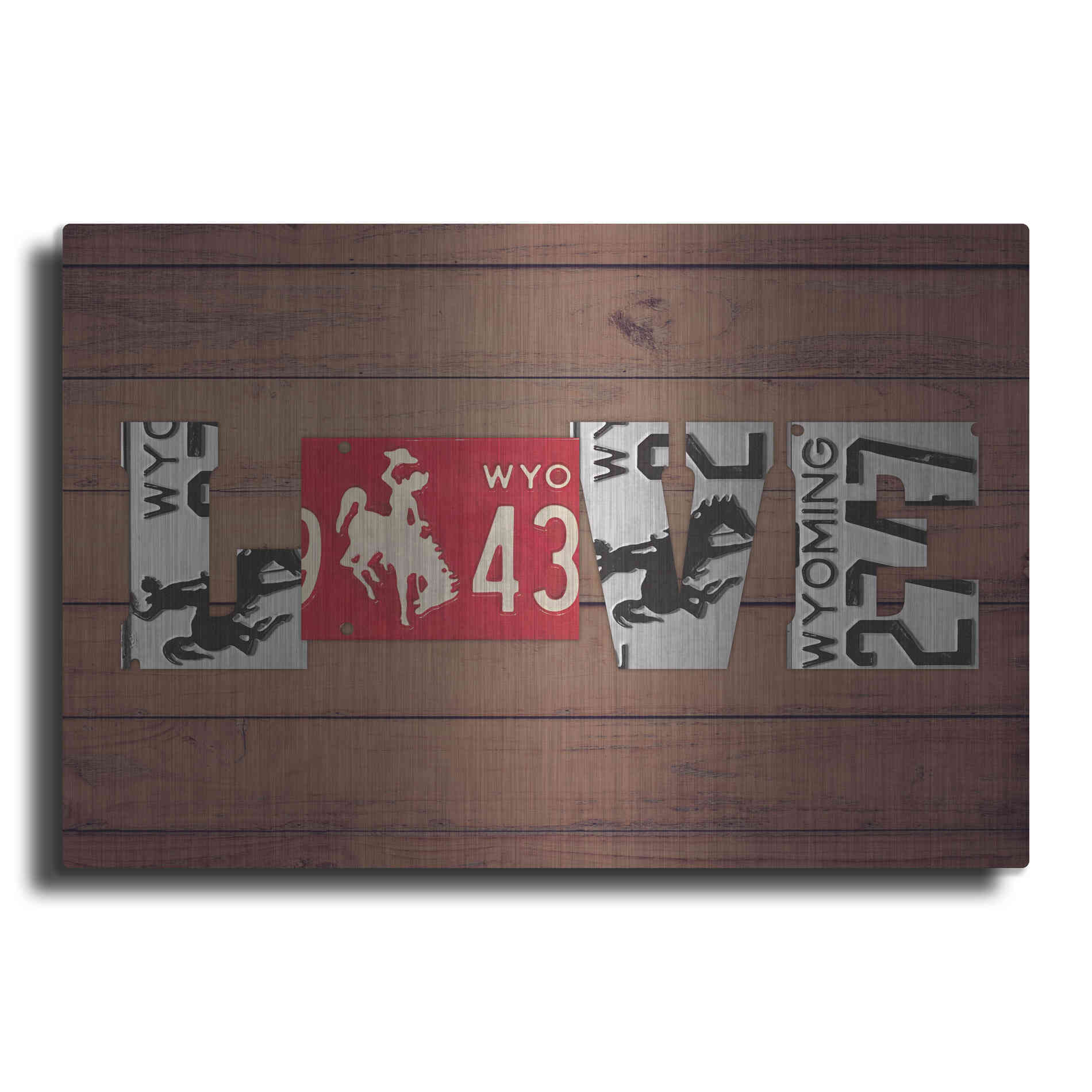 Luxe Metal Art 'WY State Love' by Design Turnpike, Metal Wall Art