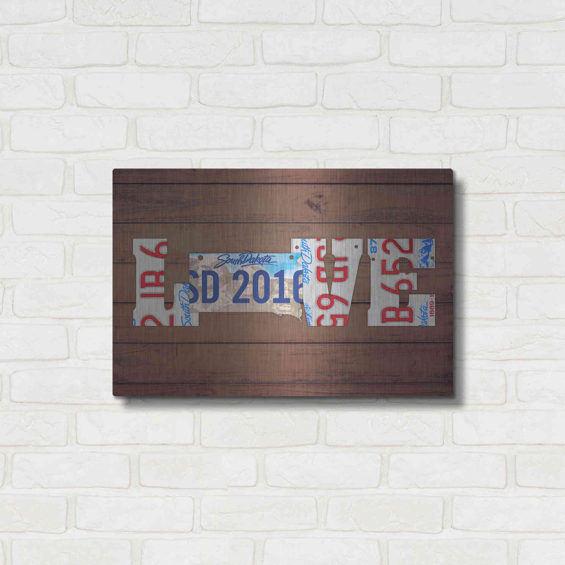 Luxe Metal Art 'SD State Love' by Design Turnpike, Metal Wall Art,24x16