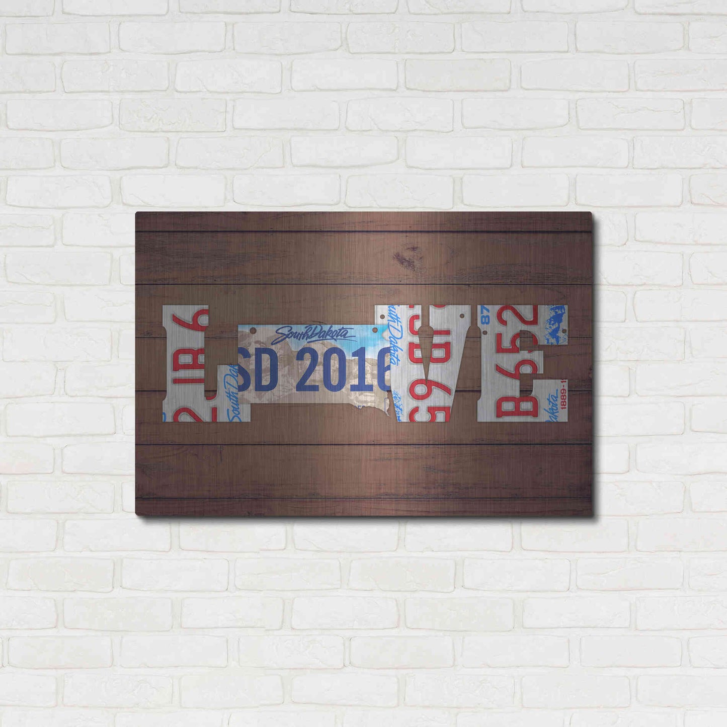 Luxe Metal Art 'SD State Love' by Design Turnpike, Metal Wall Art,36x24