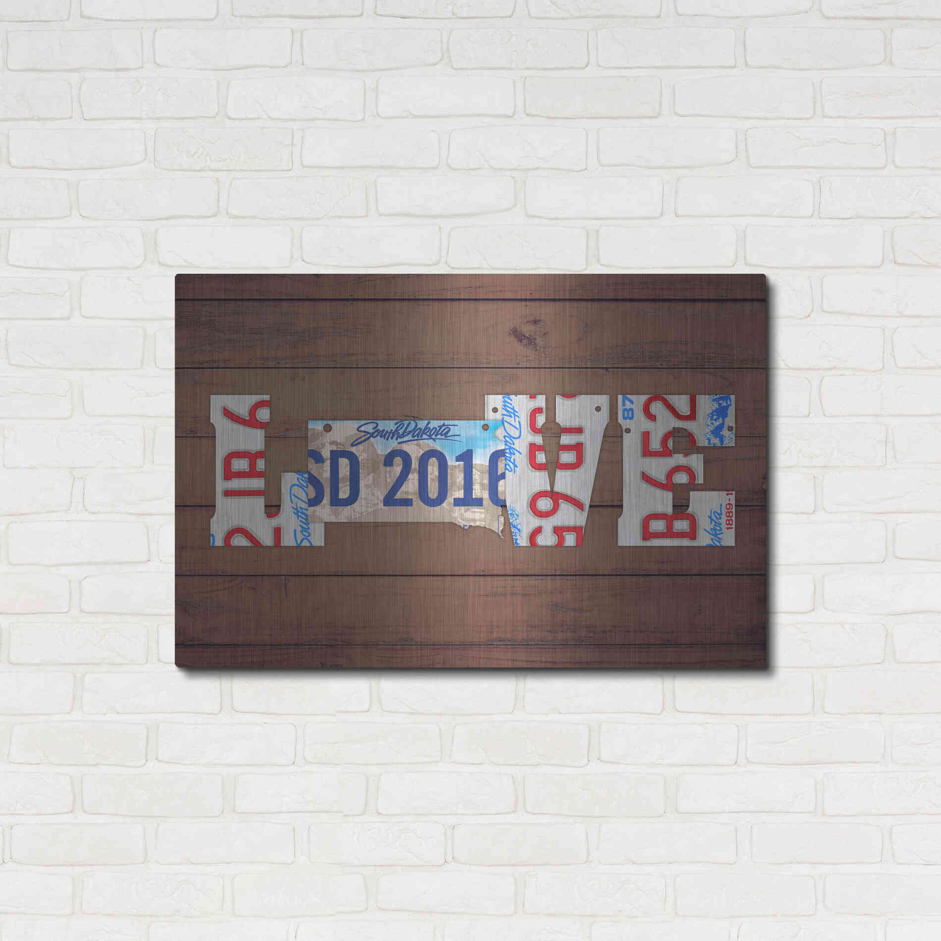 Luxe Metal Art 'SD State Love' by Design Turnpike, Metal Wall Art,36x24