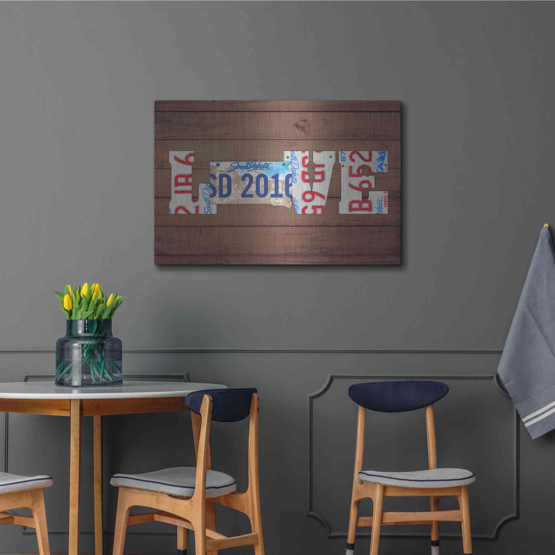 Luxe Metal Art 'SD State Love' by Design Turnpike, Metal Wall Art,36x24