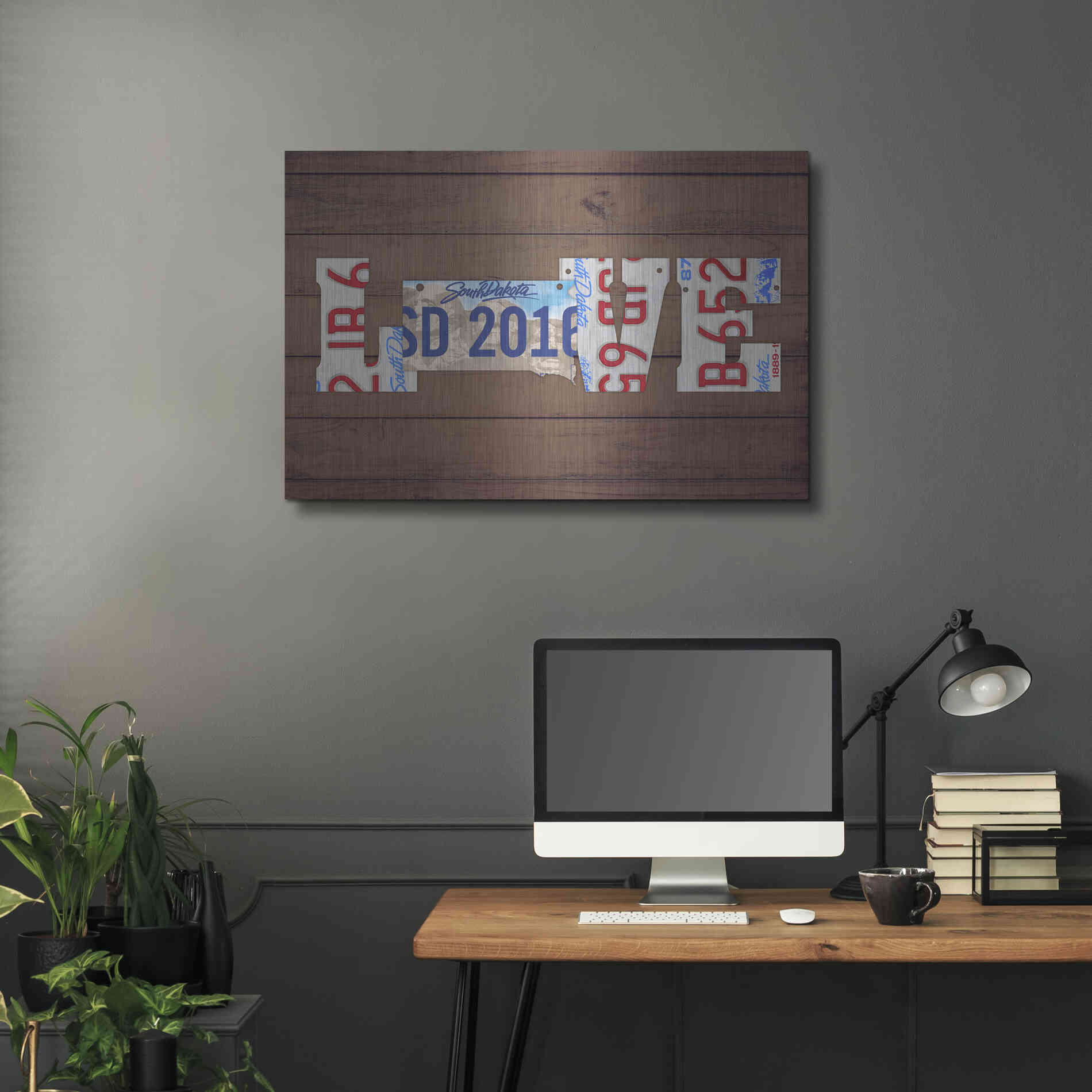 Luxe Metal Art 'SD State Love' by Design Turnpike, Metal Wall Art,36x24