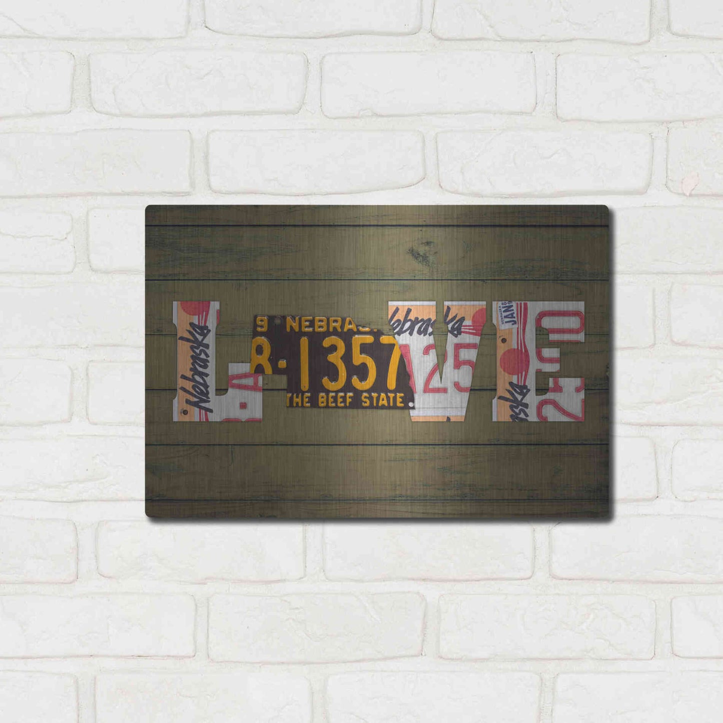 Luxe Metal Art 'NE State Love' by Design Turnpike, Metal Wall Art,16x12