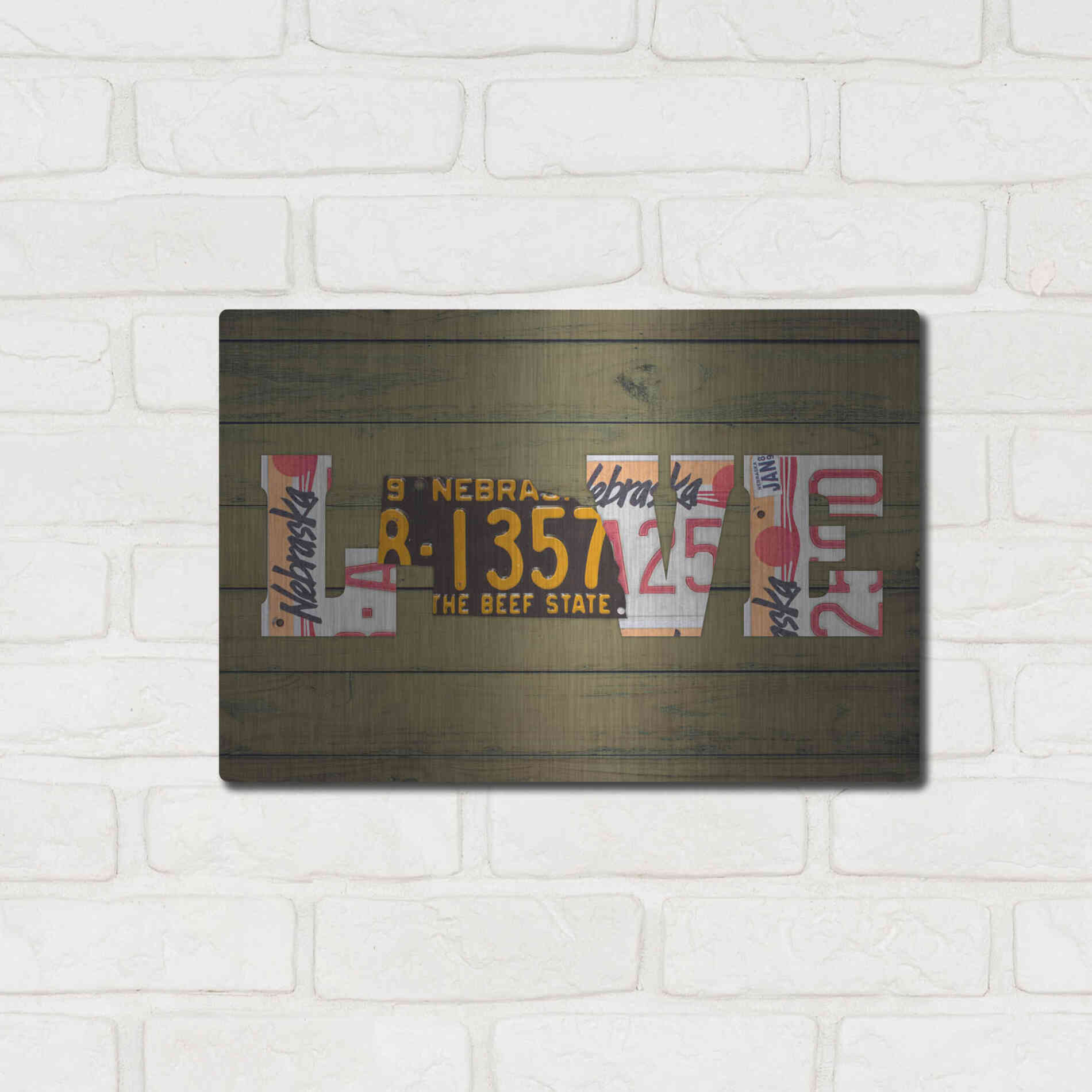 Luxe Metal Art 'NE State Love' by Design Turnpike, Metal Wall Art,16x12