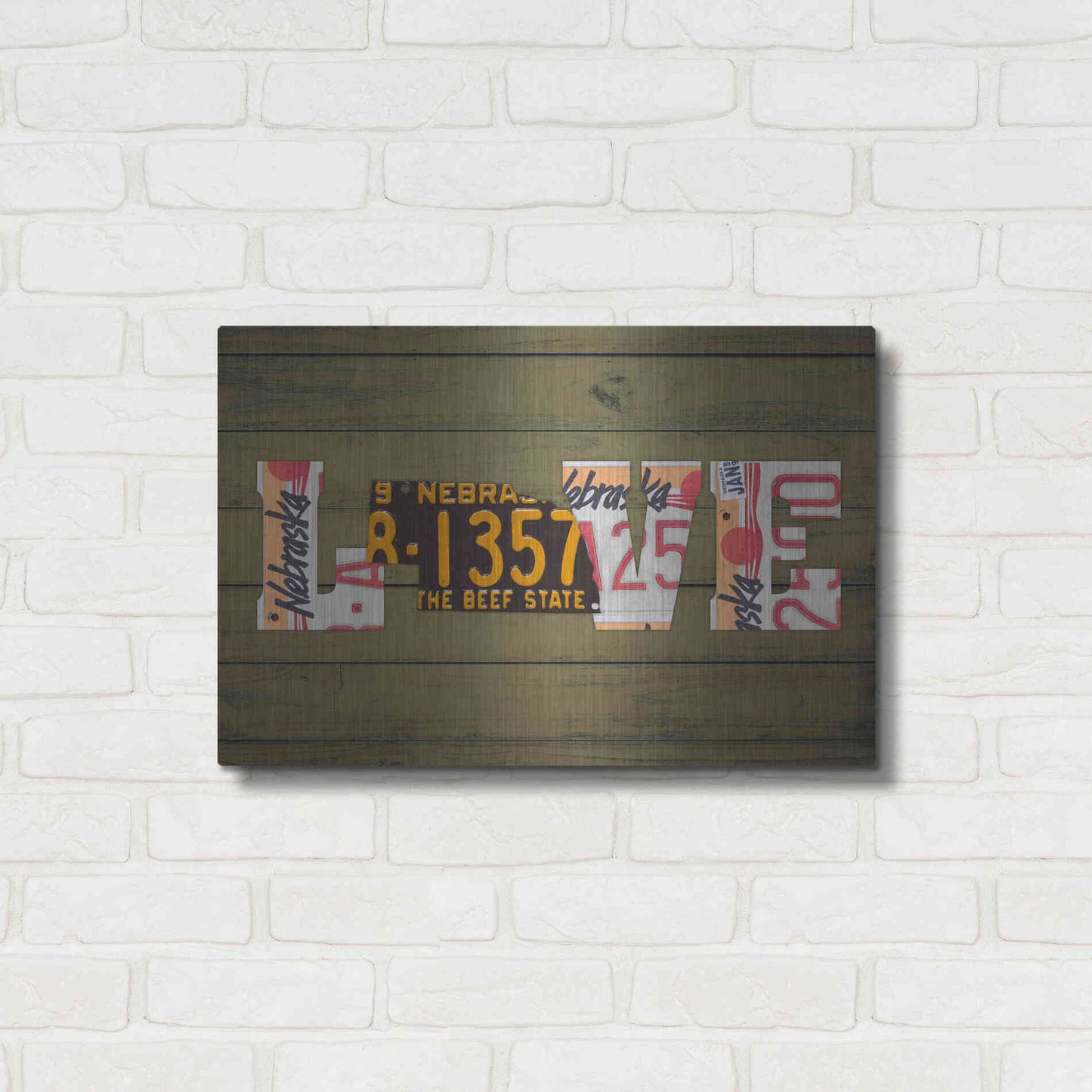 Luxe Metal Art 'NE State Love' by Design Turnpike, Metal Wall Art,24x16