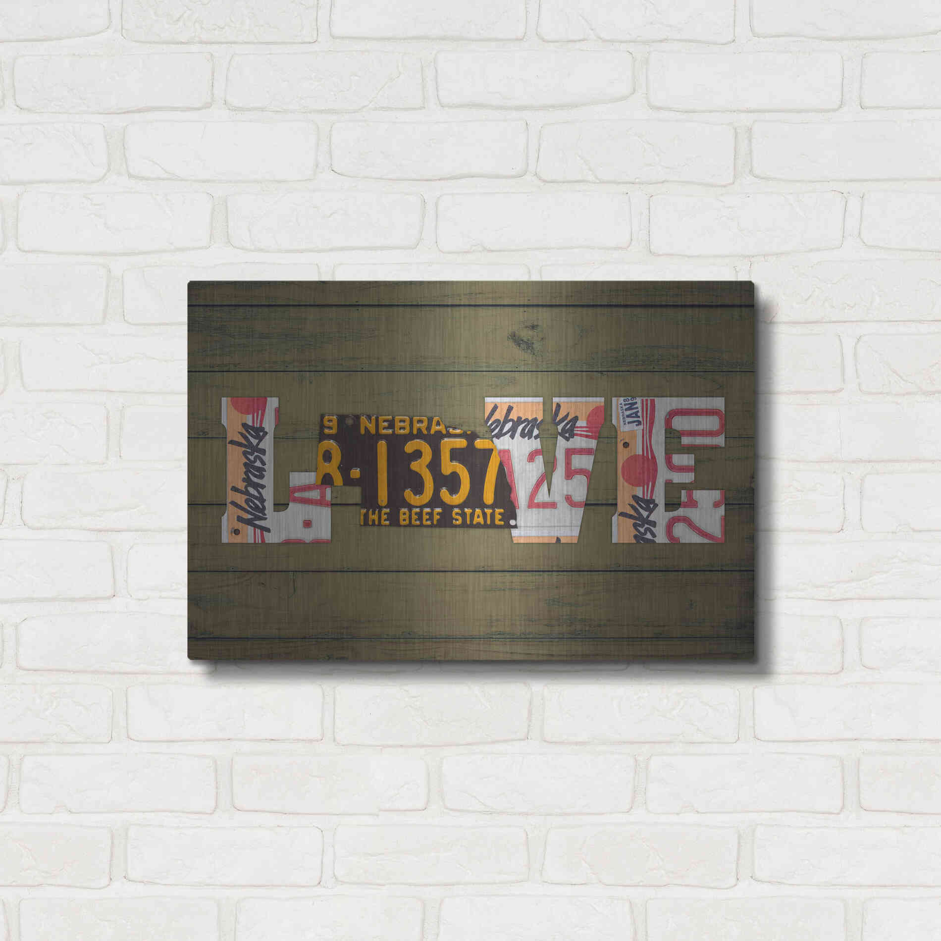 Luxe Metal Art 'NE State Love' by Design Turnpike, Metal Wall Art,24x16