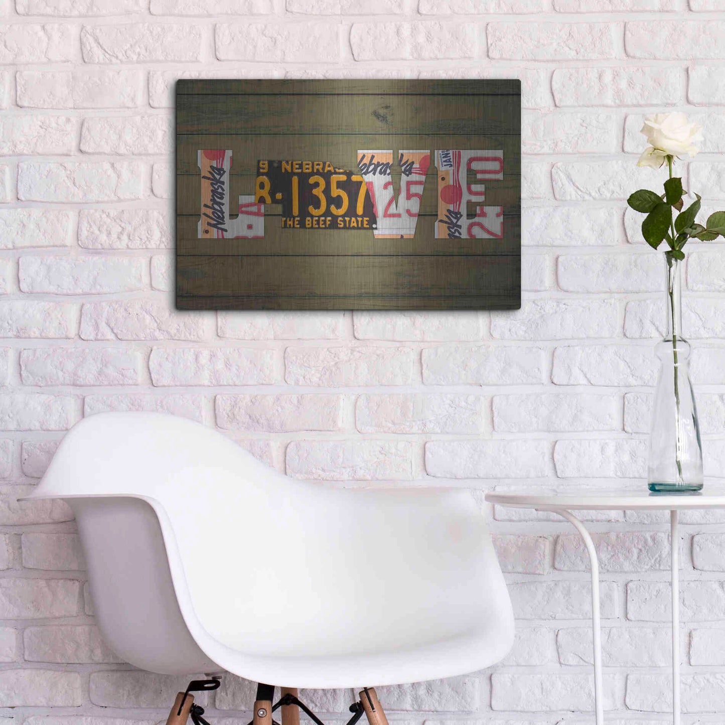 Luxe Metal Art 'NE State Love' by Design Turnpike, Metal Wall Art,24x16