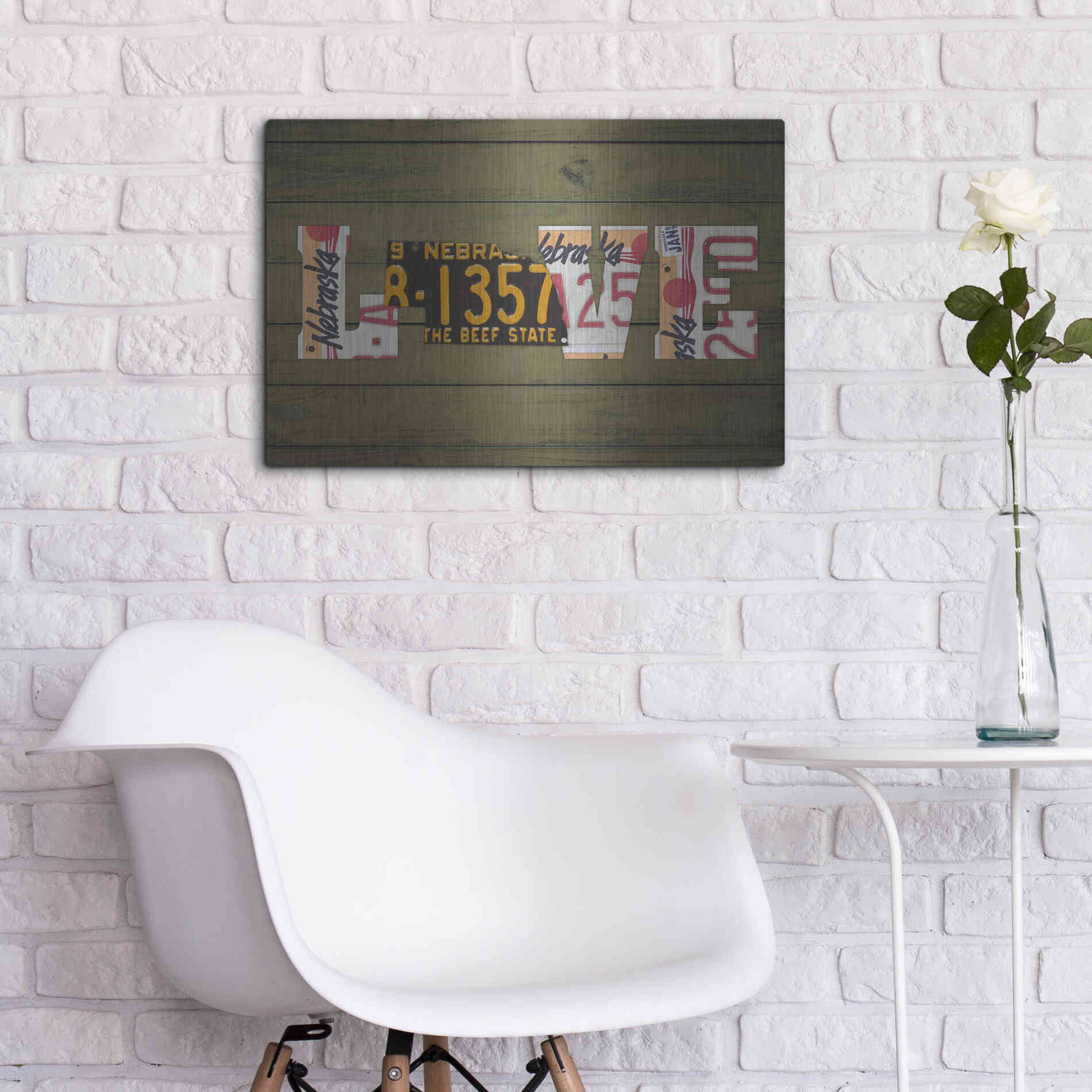 Luxe Metal Art 'NE State Love' by Design Turnpike, Metal Wall Art,24x16