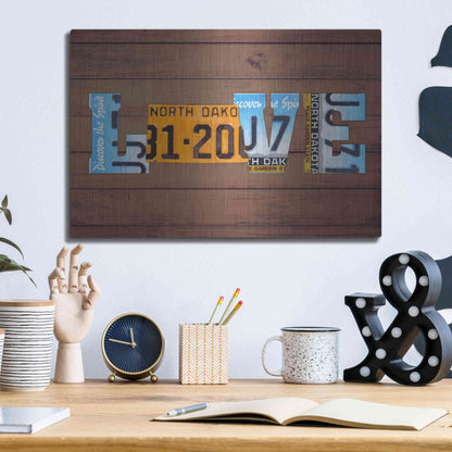 Luxe Metal Art 'ND State Love' by Design Turnpike, Metal Wall Art,16x12