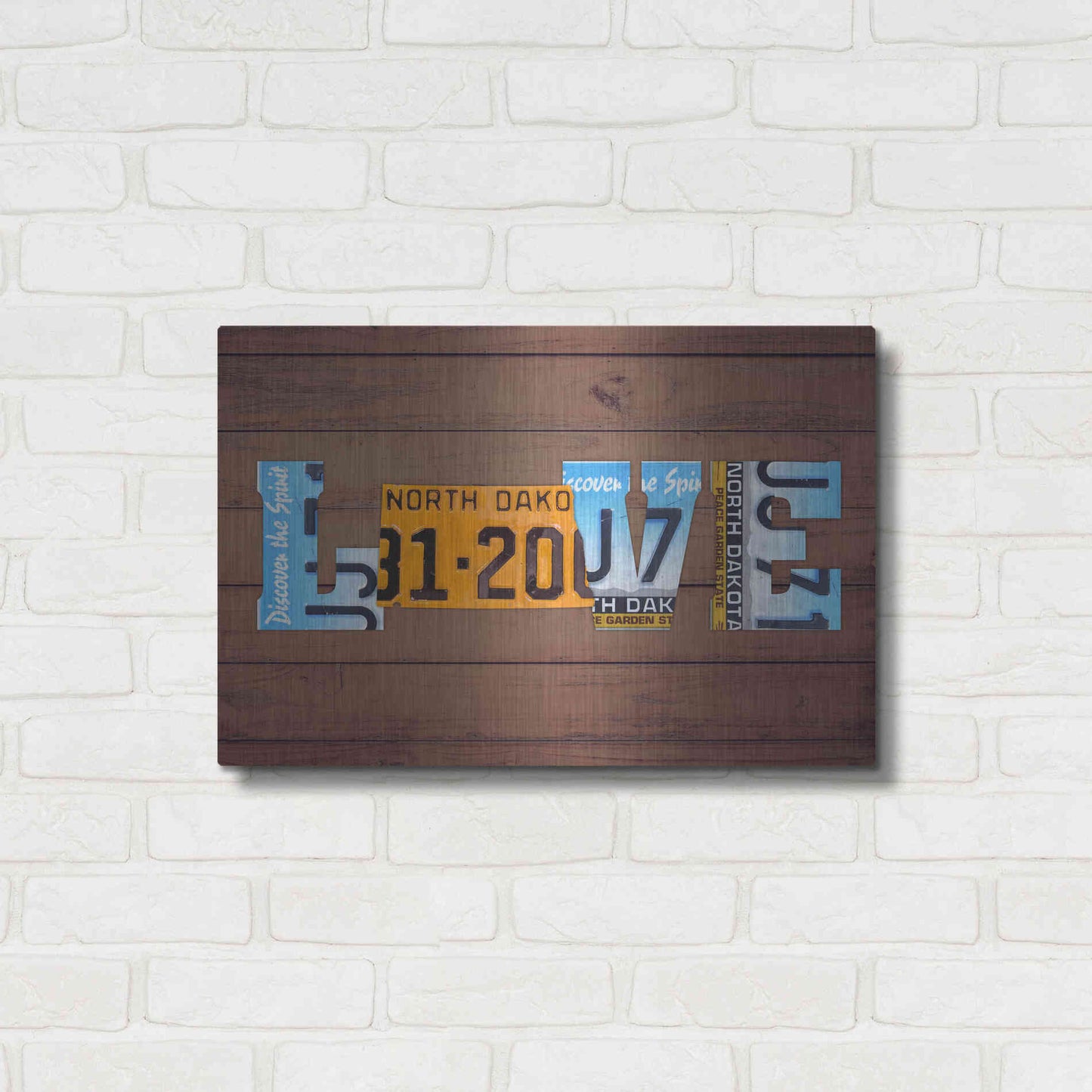 Luxe Metal Art 'ND State Love' by Design Turnpike, Metal Wall Art,24x16