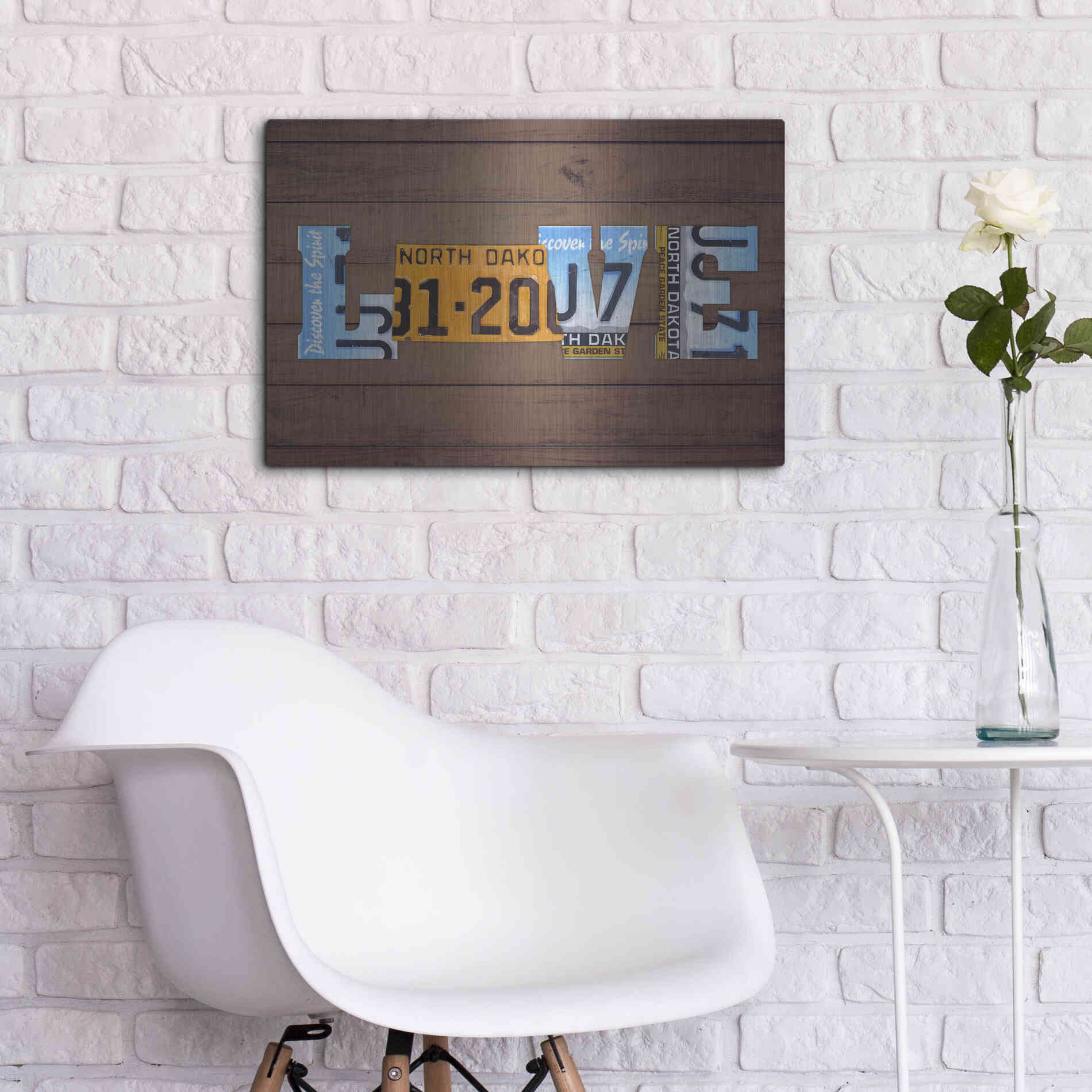 Luxe Metal Art 'ND State Love' by Design Turnpike, Metal Wall Art,24x16