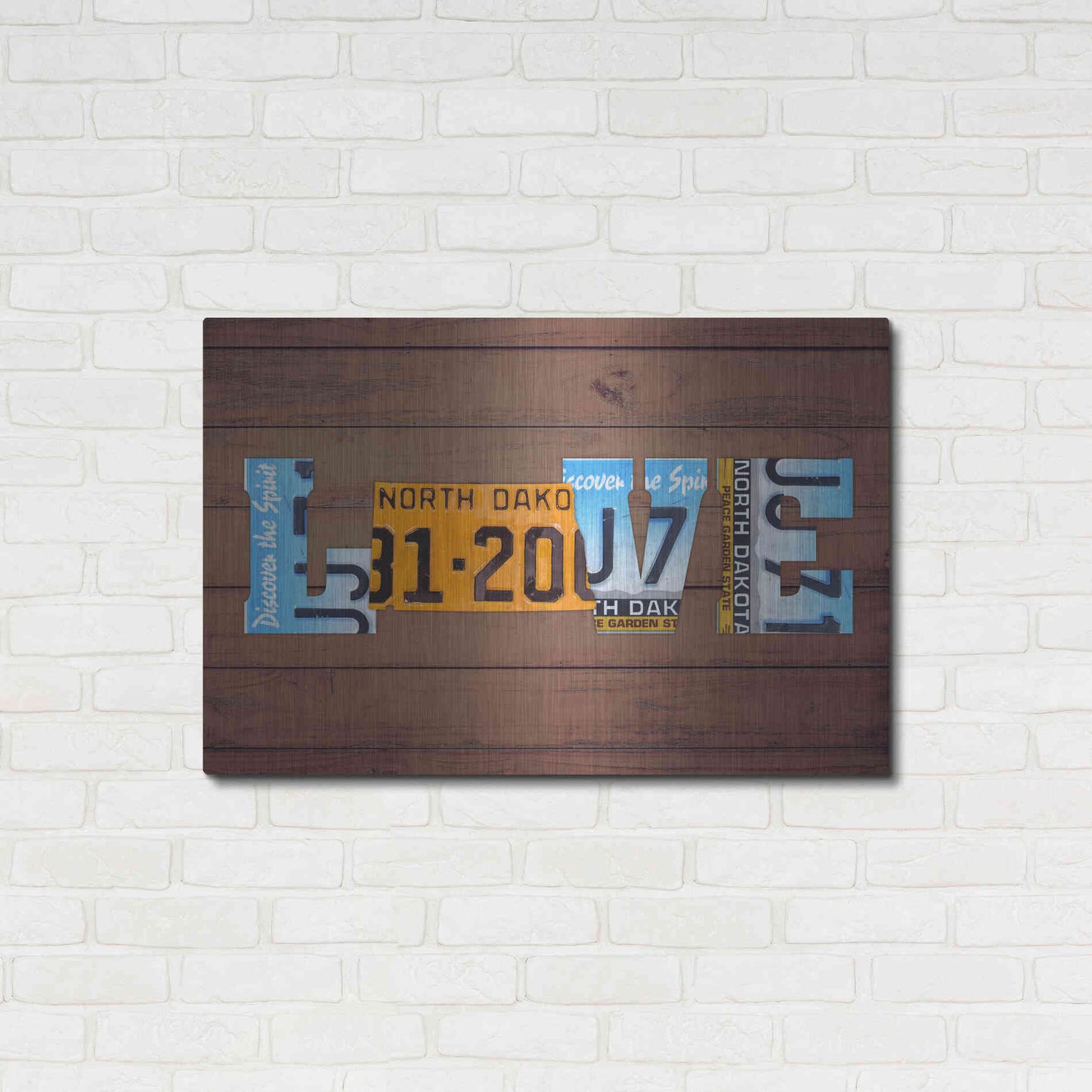 Luxe Metal Art 'ND State Love' by Design Turnpike, Metal Wall Art,36x24