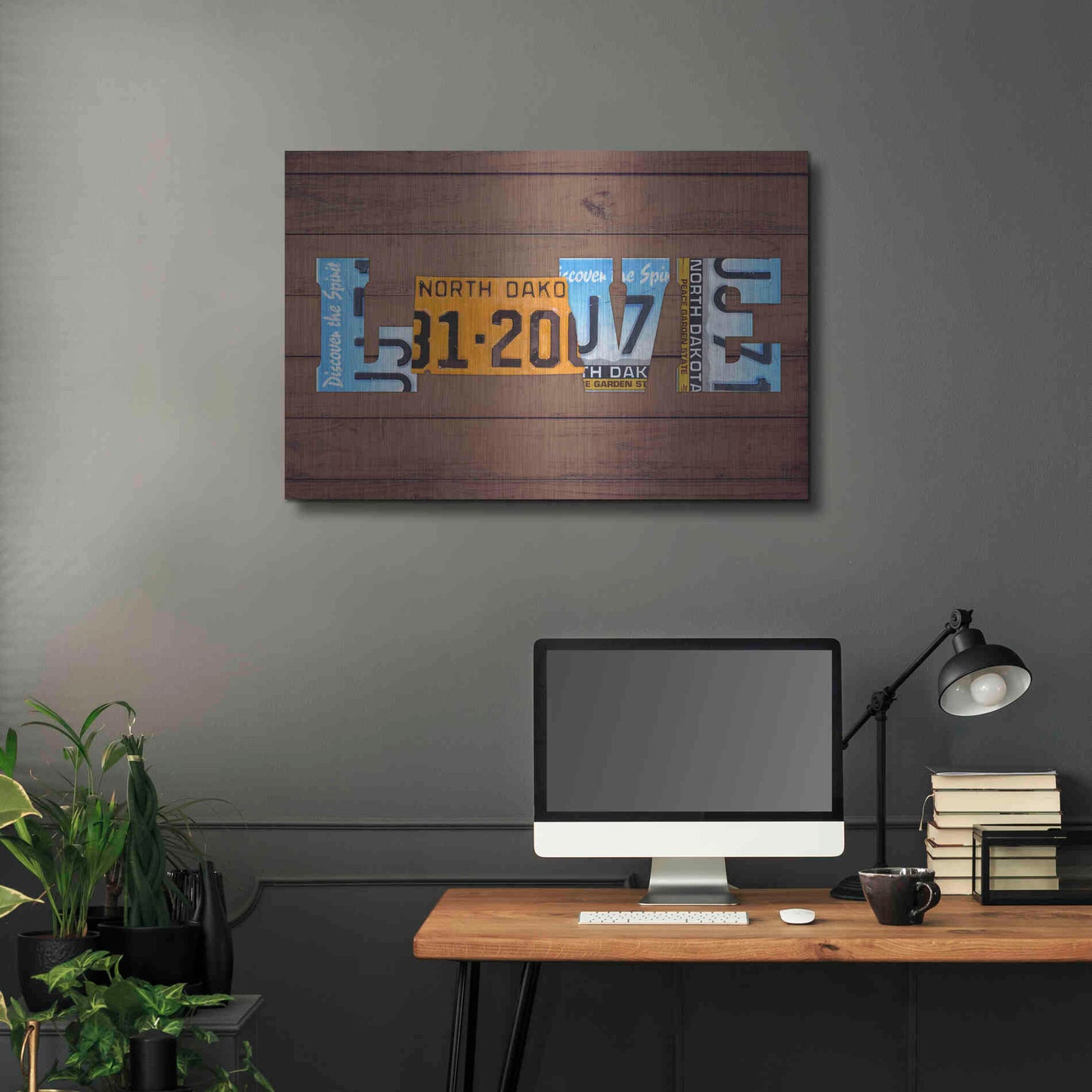 Luxe Metal Art 'ND State Love' by Design Turnpike, Metal Wall Art,36x24