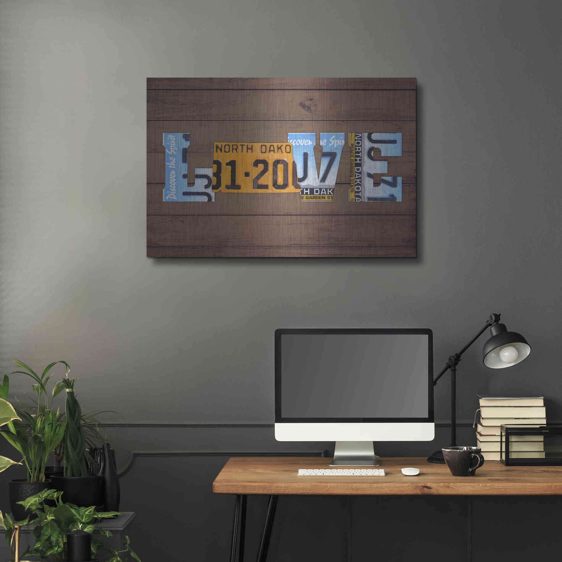 Luxe Metal Art 'ND State Love' by Design Turnpike, Metal Wall Art,36x24