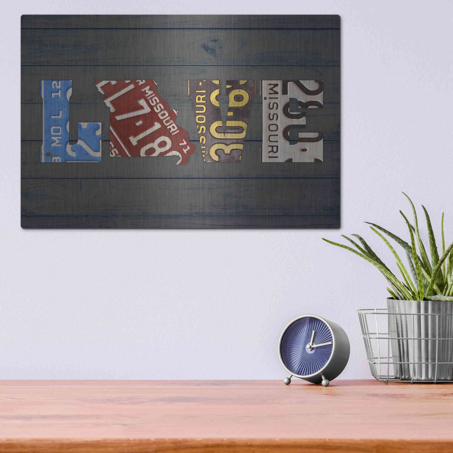 Luxe Metal Art 'MO State Love' by Design Turnpike, Metal Wall Art,16x12