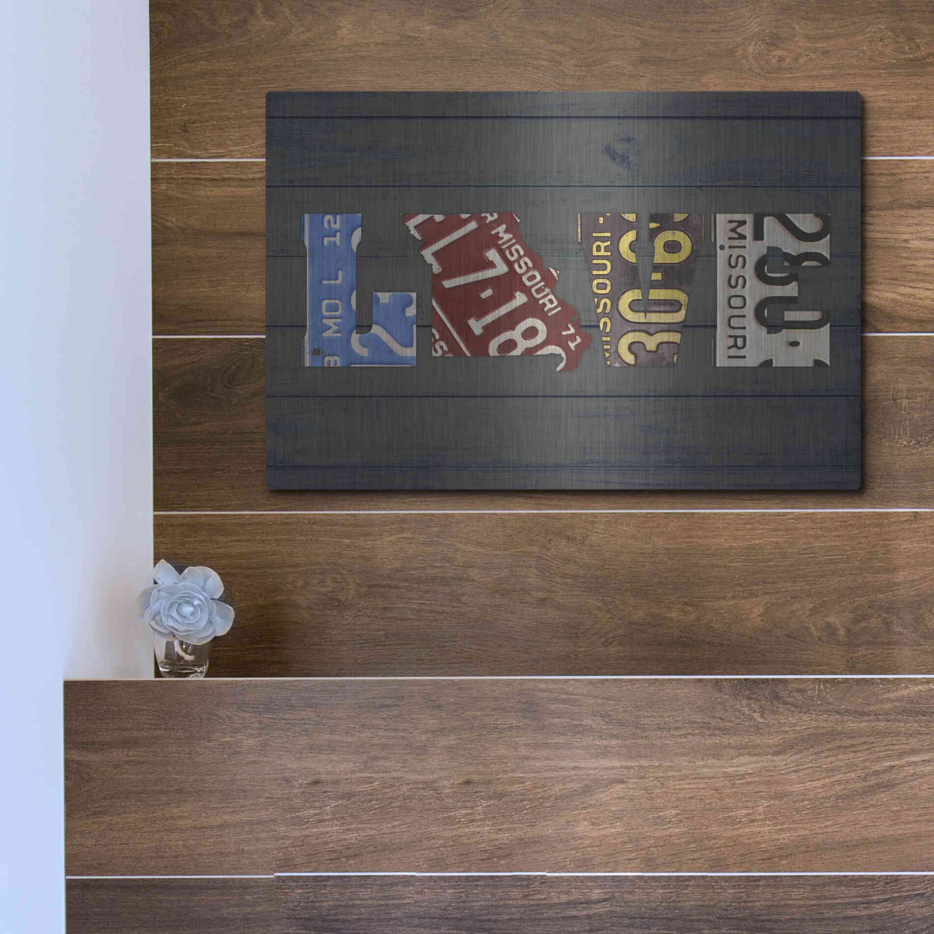 Luxe Metal Art 'MO State Love' by Design Turnpike, Metal Wall Art,16x12