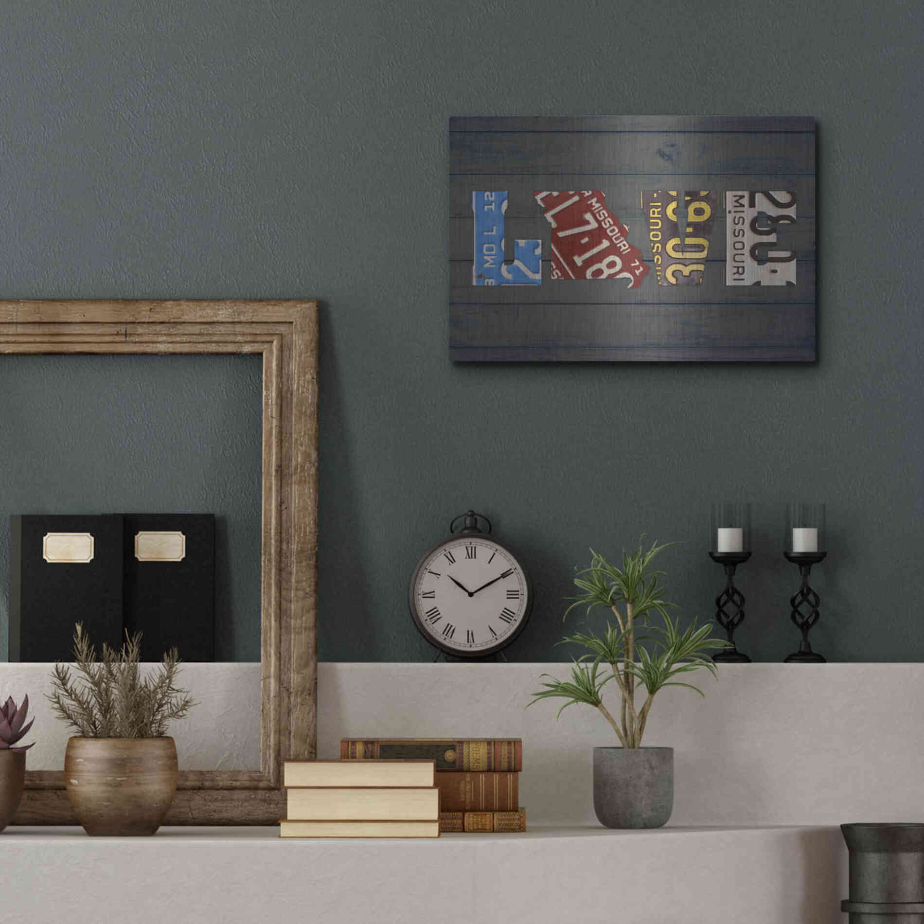 Luxe Metal Art 'MO State Love' by Design Turnpike, Metal Wall Art,16x12