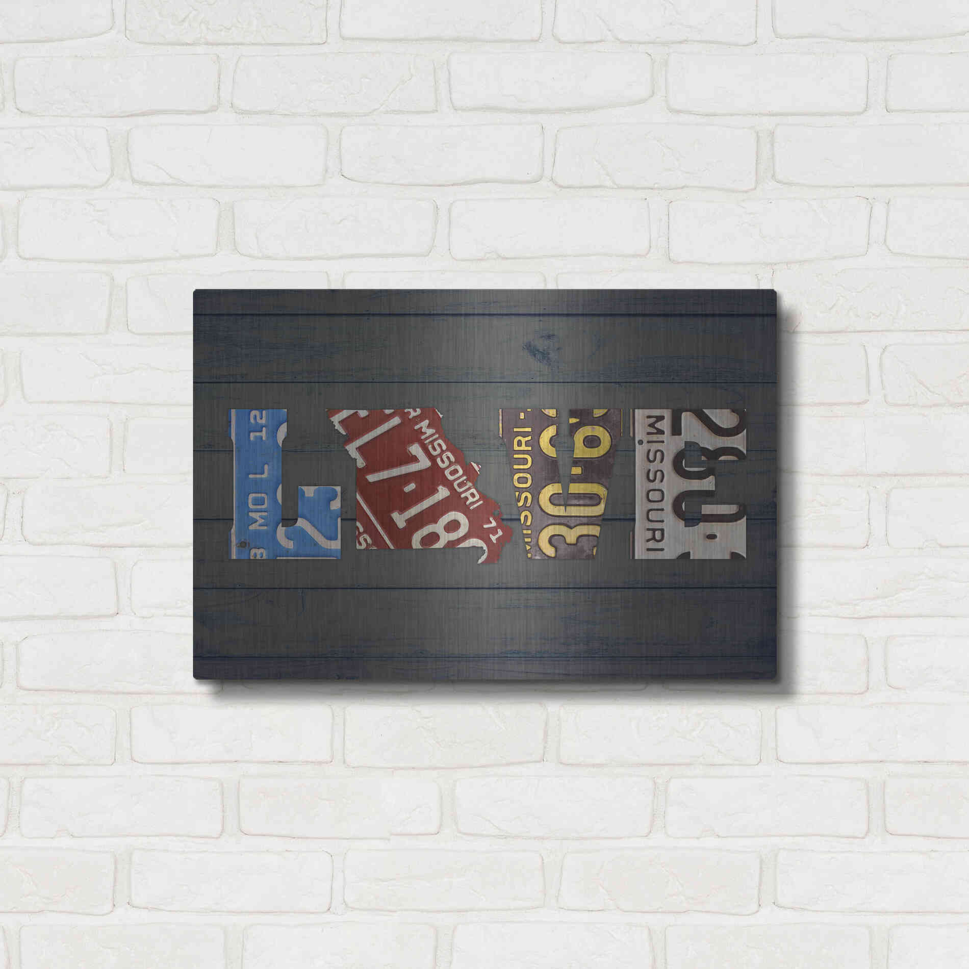 Luxe Metal Art 'MO State Love' by Design Turnpike, Metal Wall Art,24x16