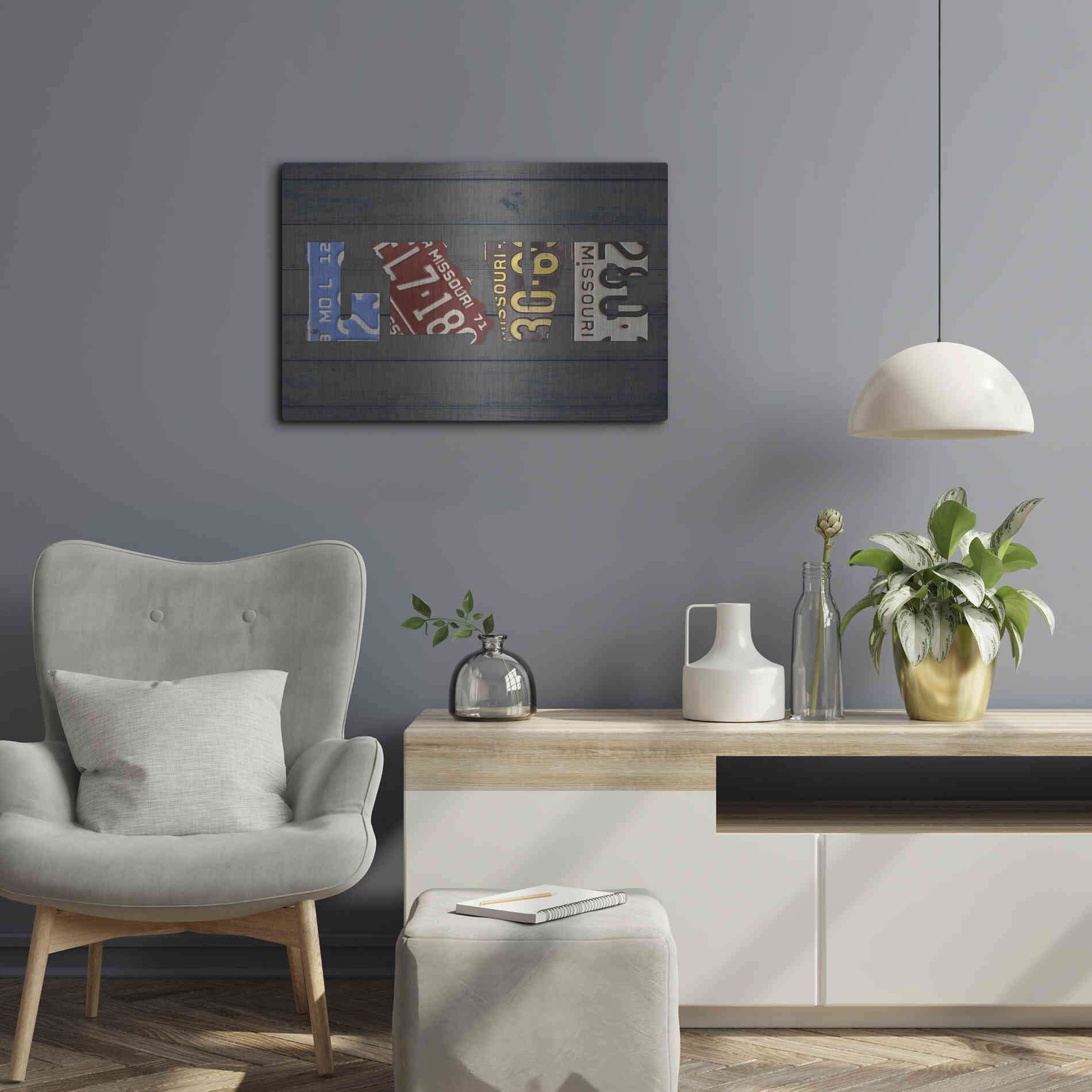 Luxe Metal Art 'MO State Love' by Design Turnpike, Metal Wall Art,24x16